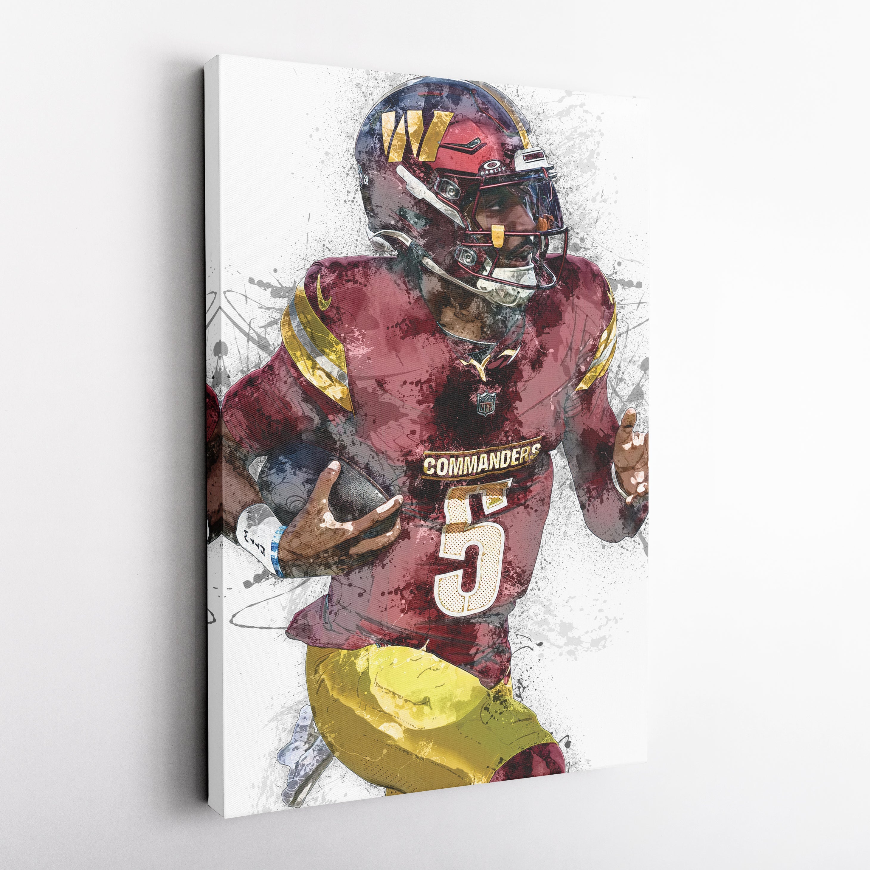 Jayden Daniels Canvas Art – Washington Commanders Wall Decor