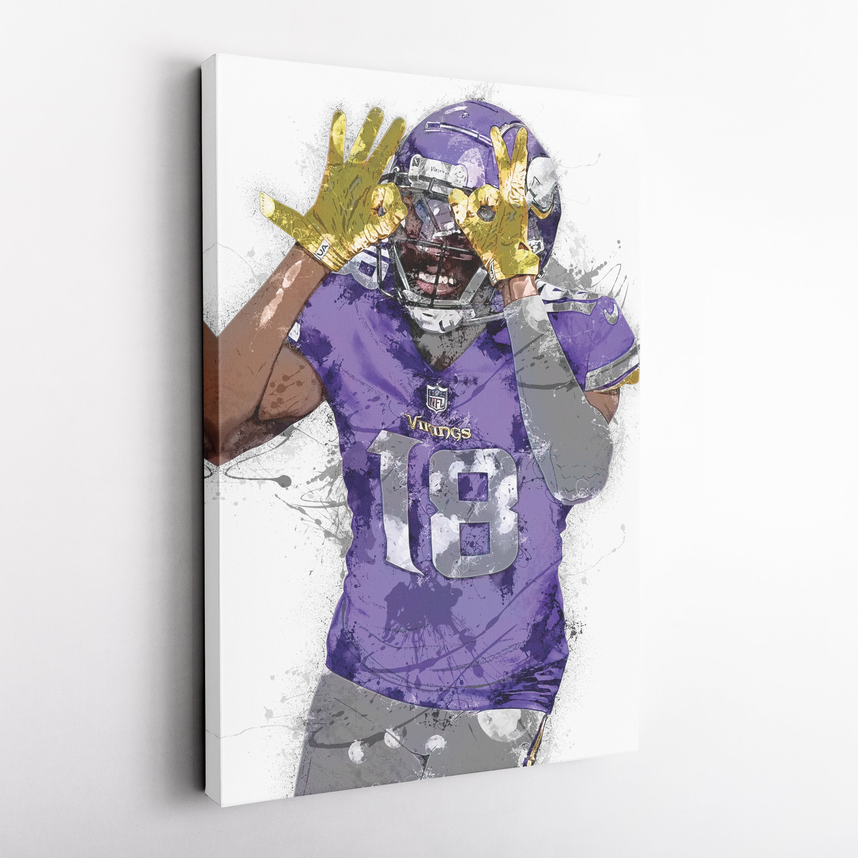 Justin Jefferson Canvas Art – Minnesota Vikings Wall Decor