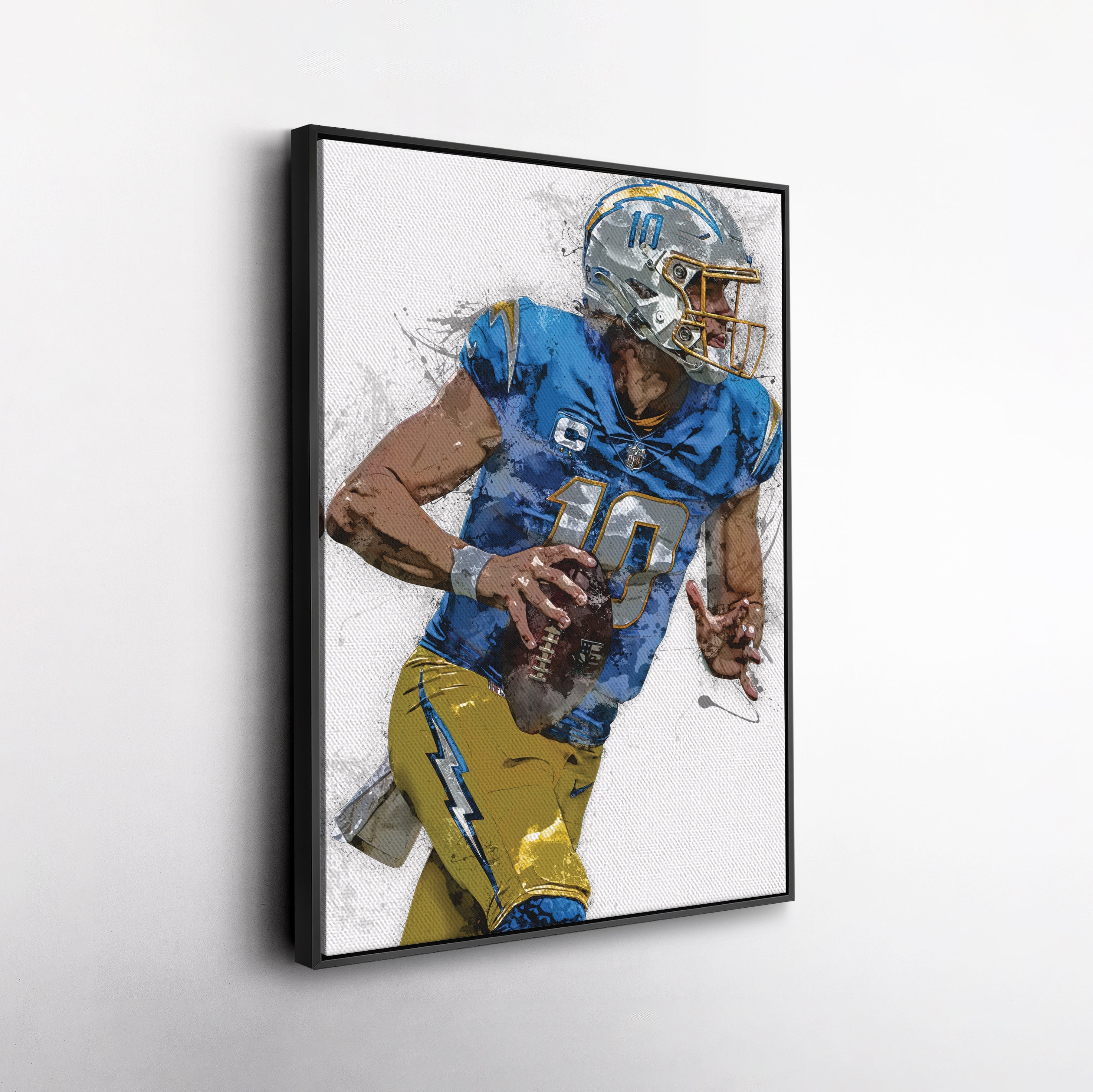 Justin Herbert Canvas Art – Los Angeles Chargers Wall Decor