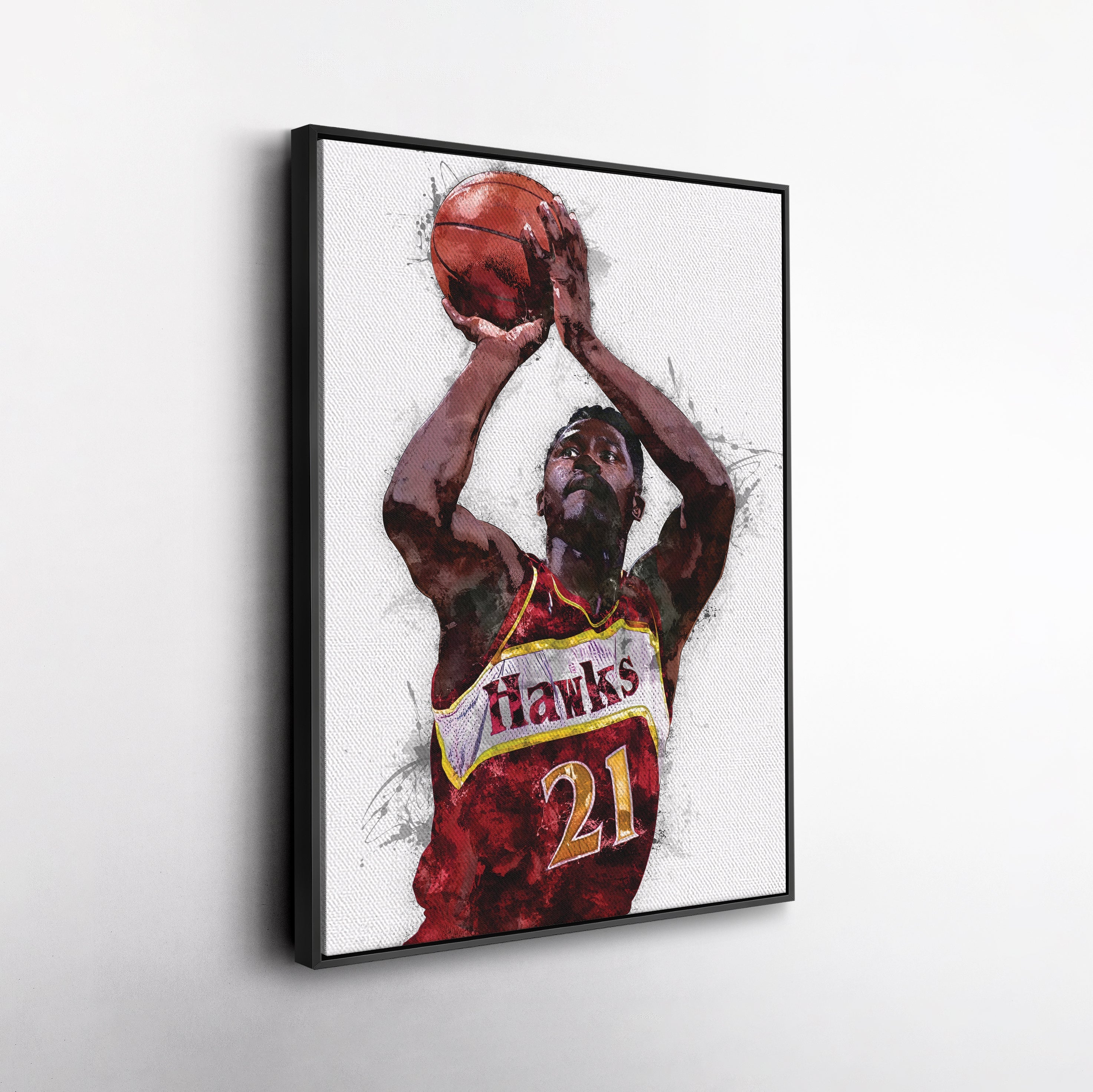 Dominique Wilkins Canvas Art – Atlanta Hawks Wall Decor