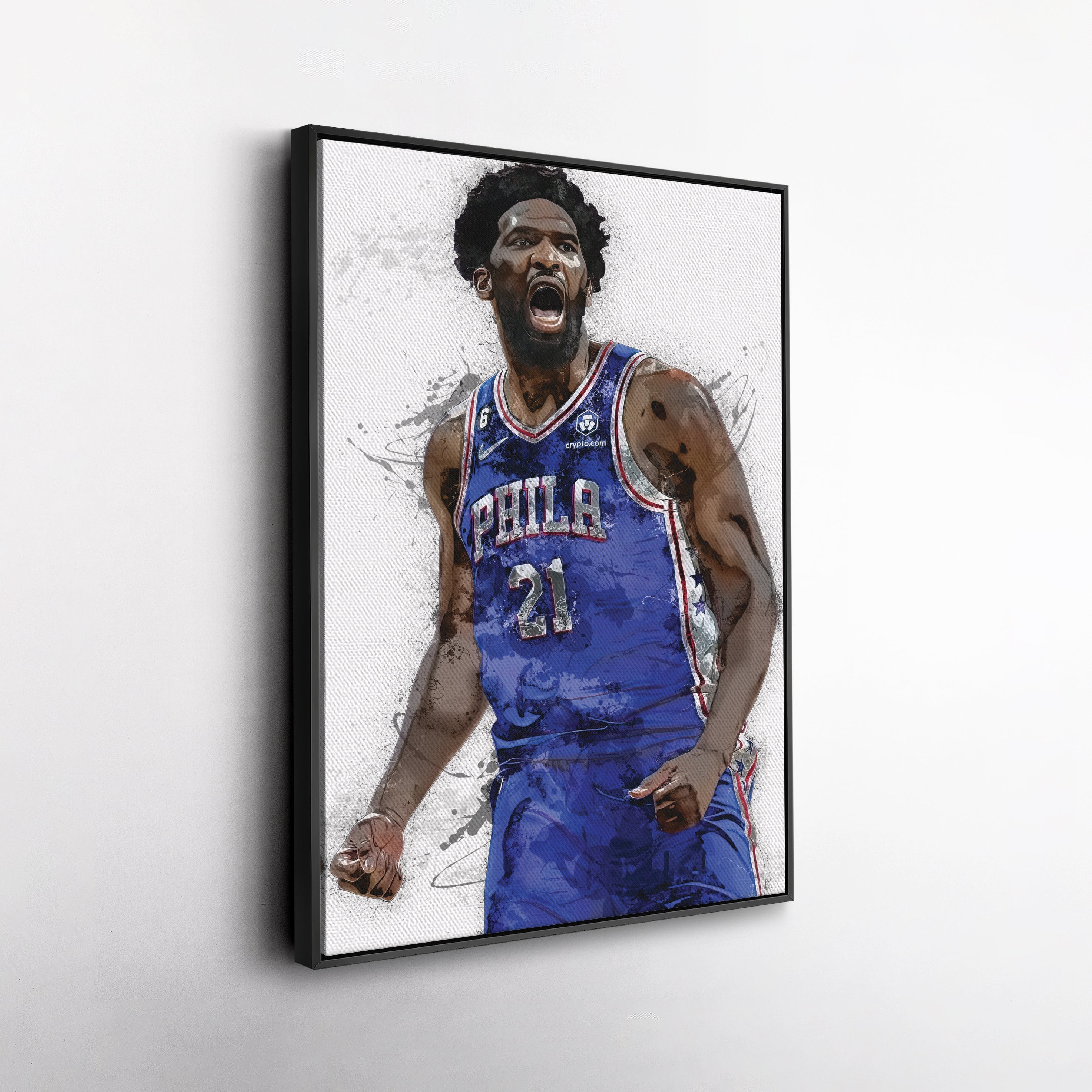 Joel Embiid Canvas Art – Philadelphia 76ers Wall Decor