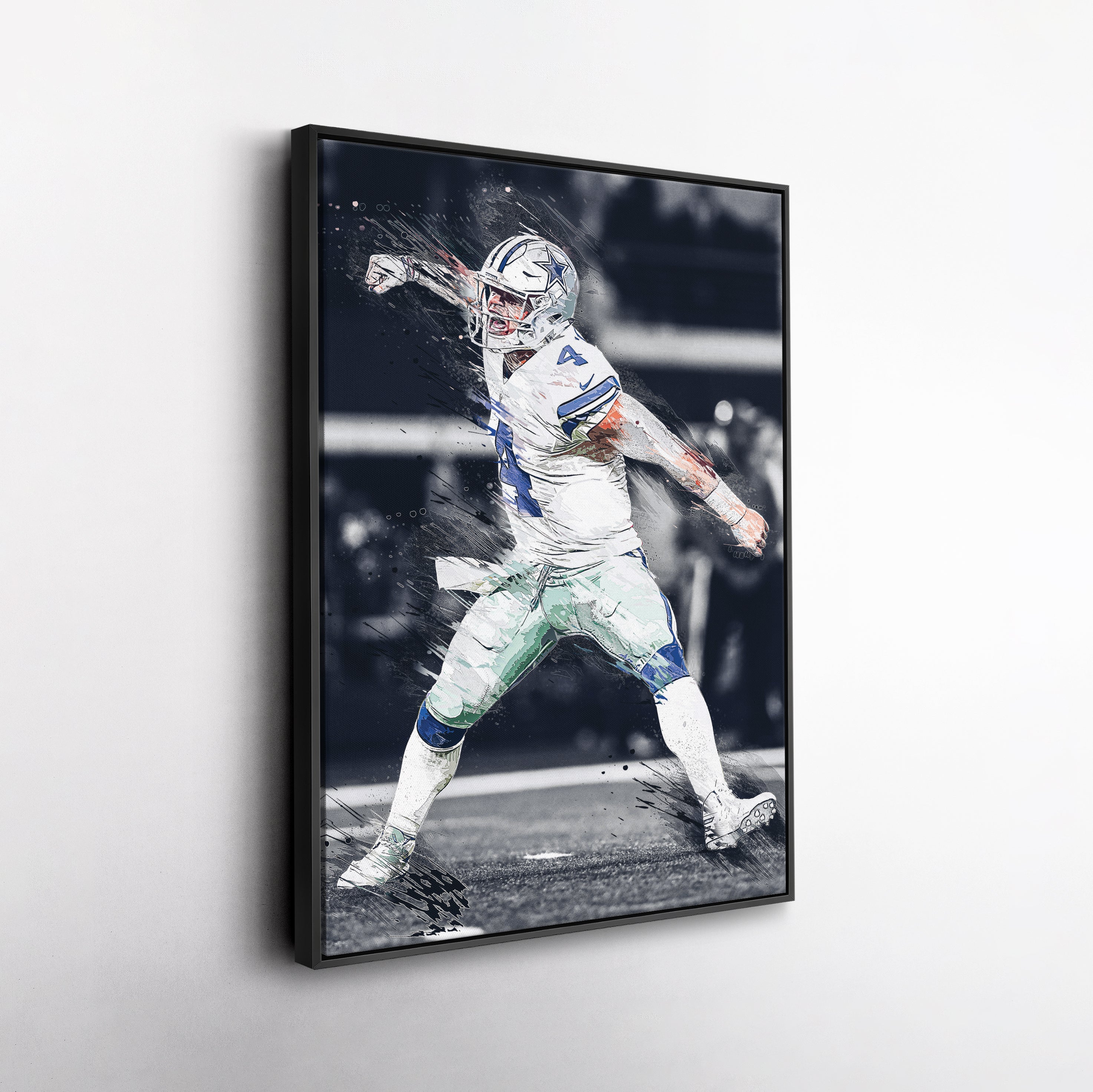 Dak Prescott Canvas Art – Cowboys Celebration Wall Decor