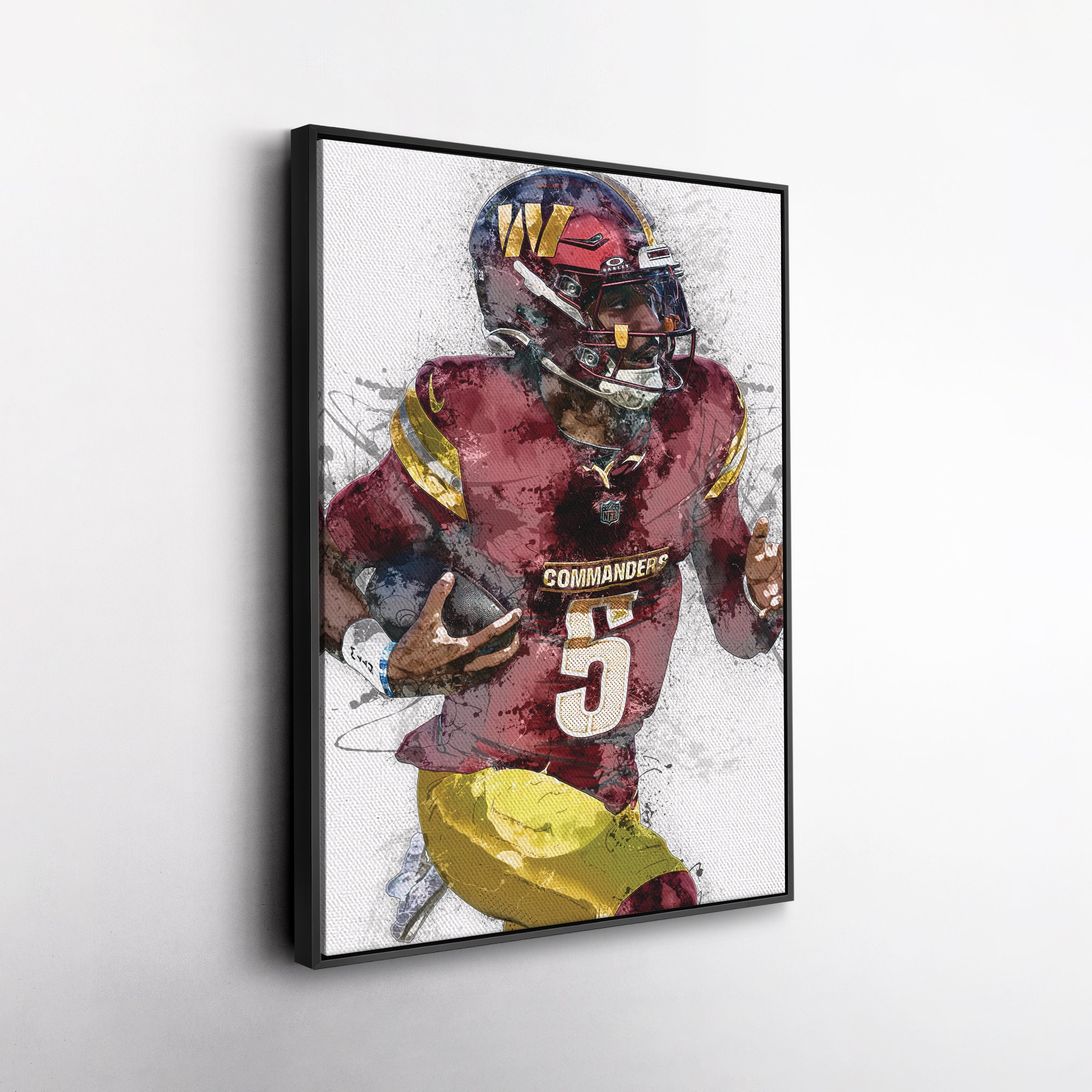 Jayden Daniels Canvas Art – Washington Commanders Wall Decor