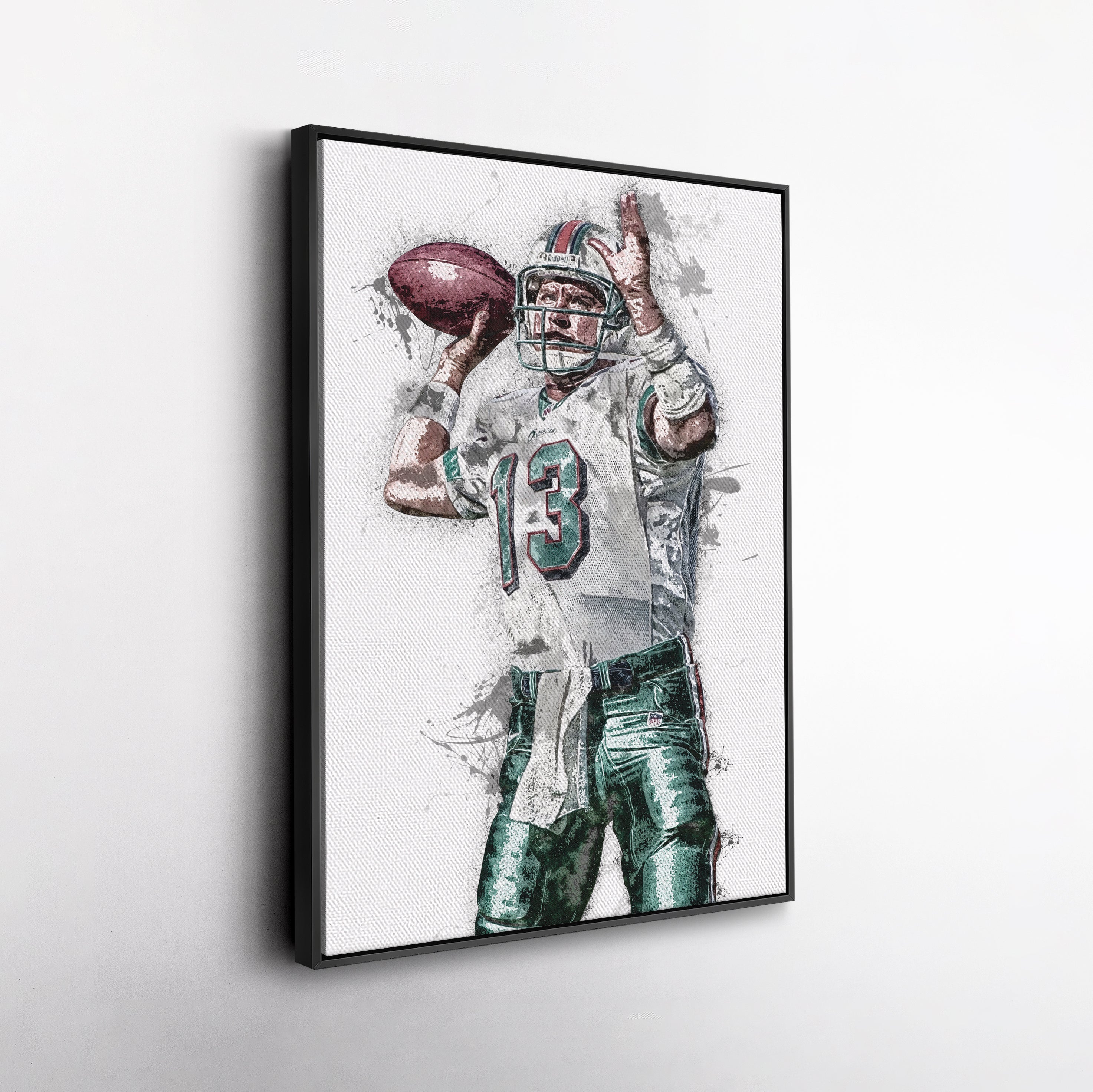 Dan Marino Canvas Art – Miami Dolphins Wall Decor