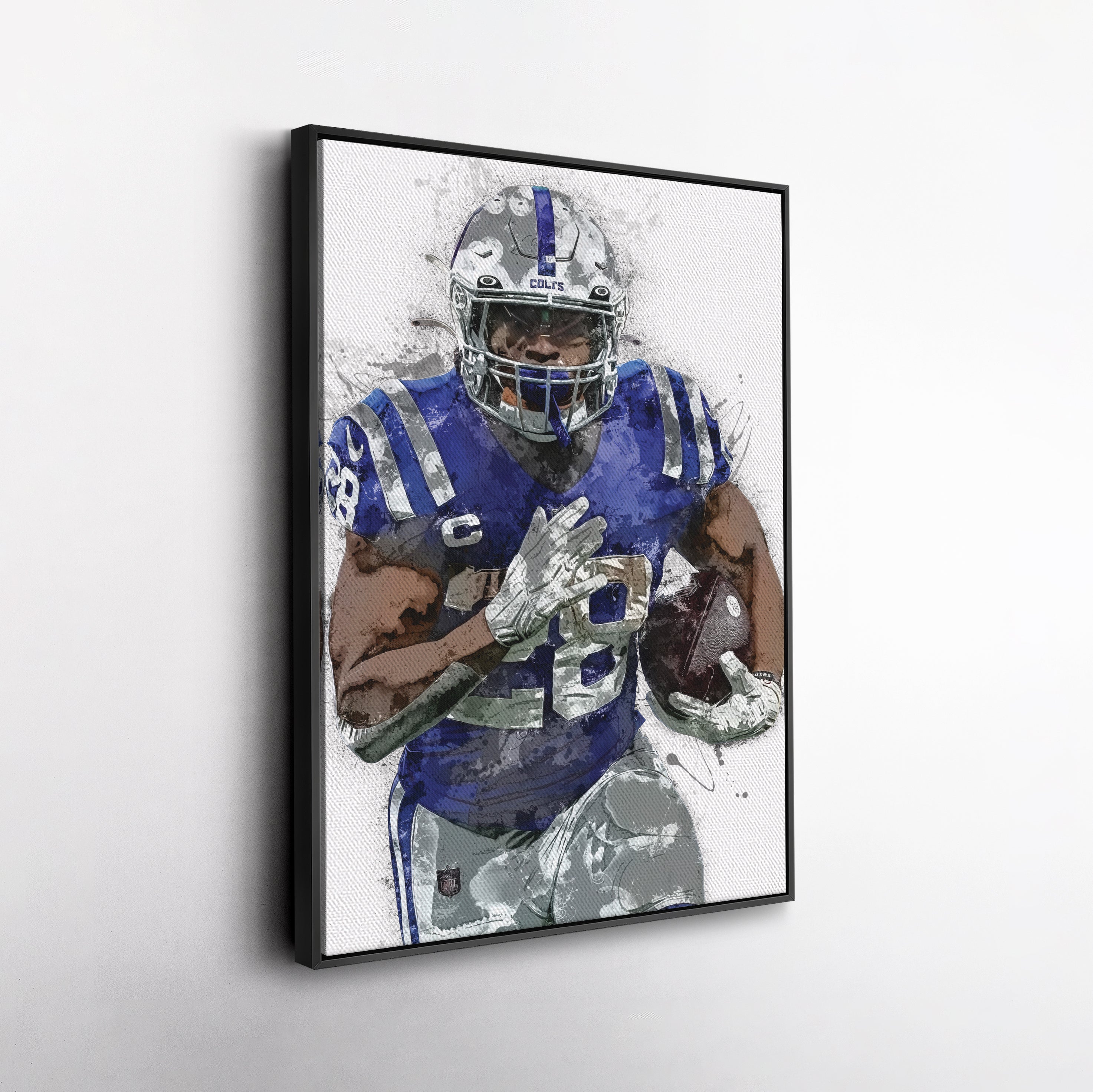 Jonathan Taylor Canvas Art – Indianapolis Colts Wall Decor