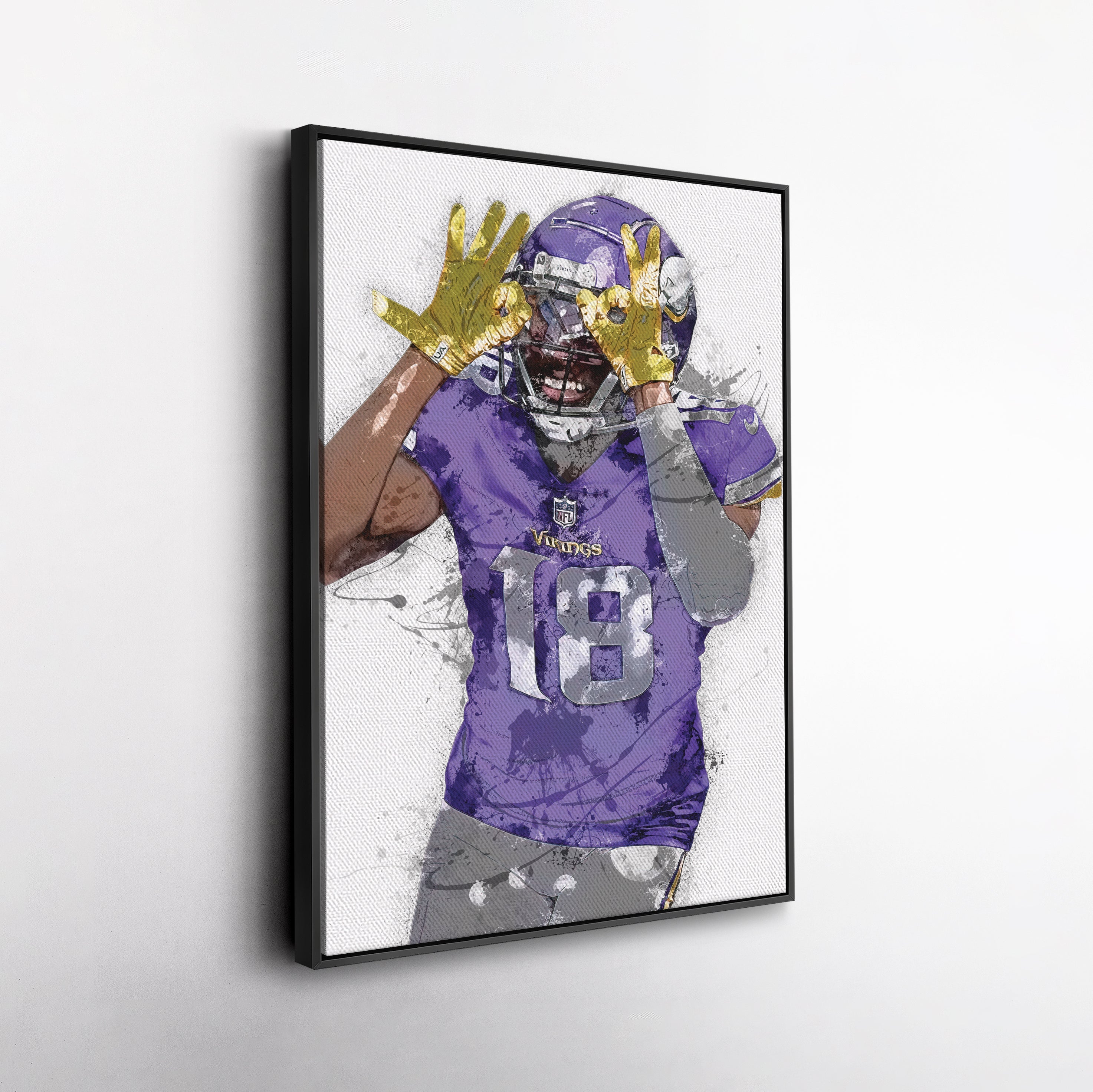 Justin Jefferson Canvas Art – Minnesota Vikings Wall Decor