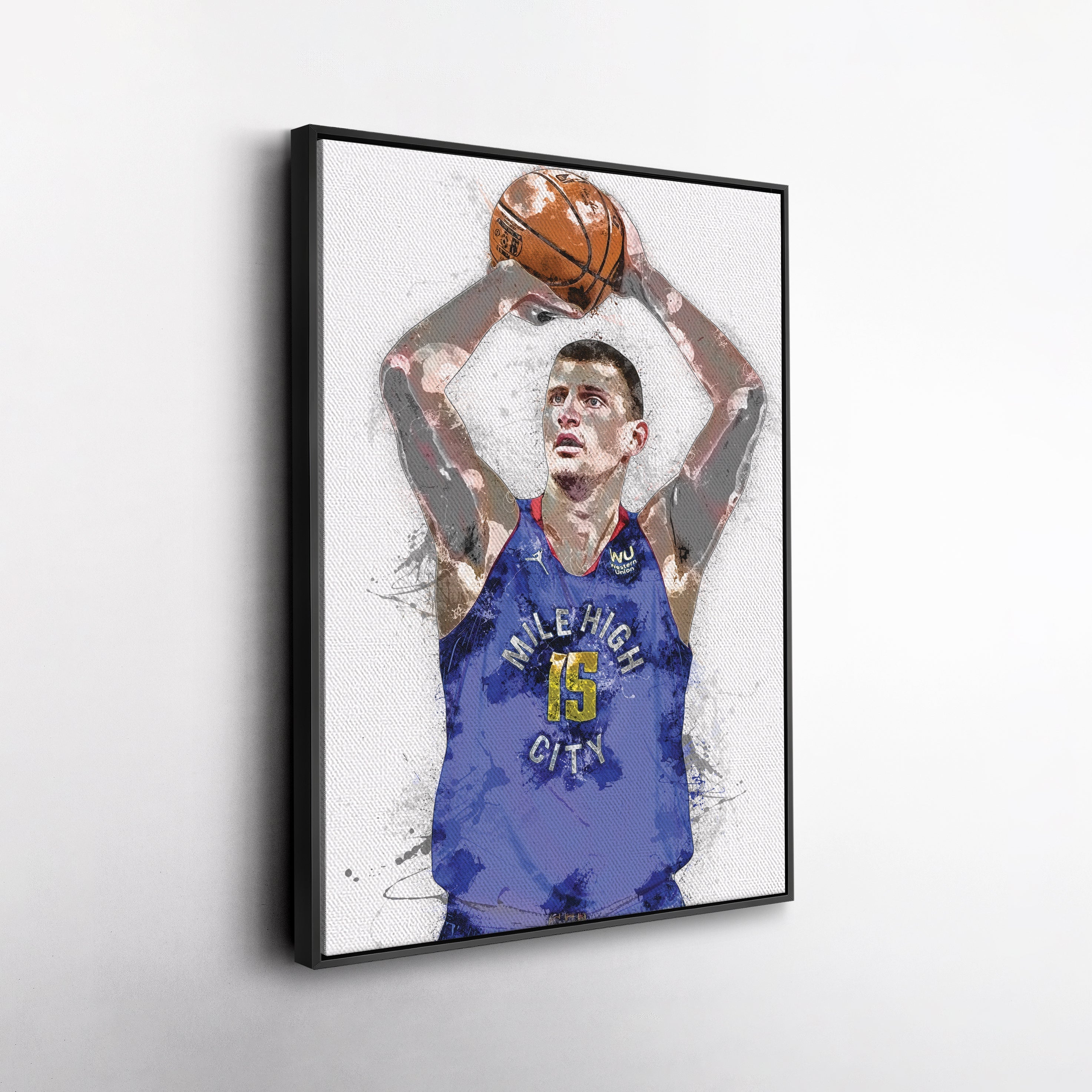 Nikola Jokic Canvas Art – Denver Nuggets Wall Decor