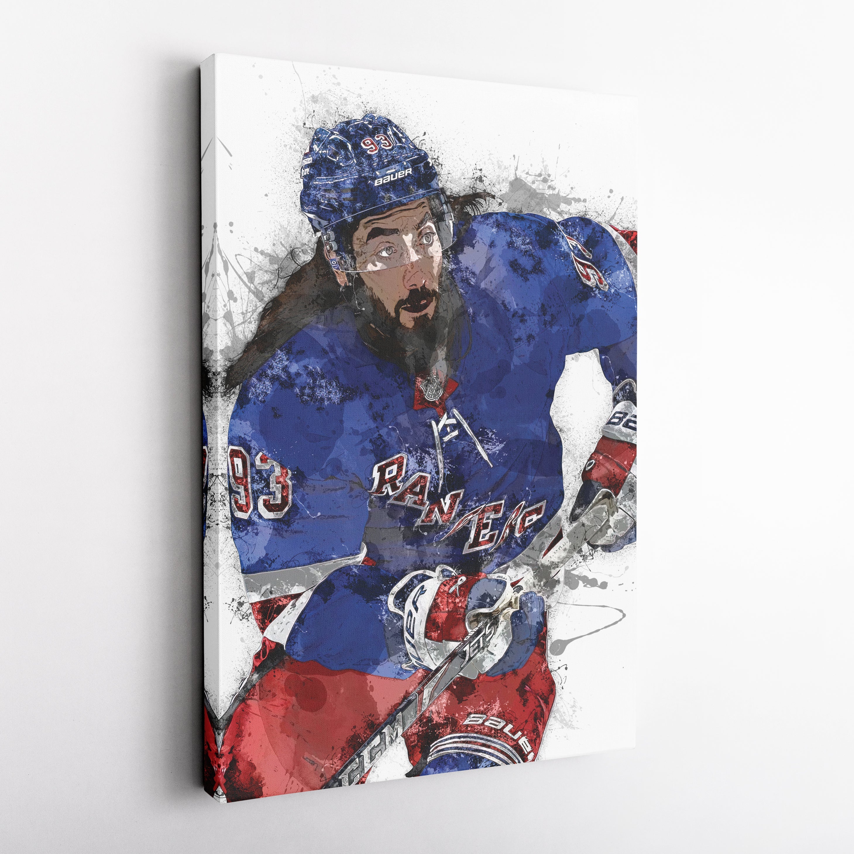 Mika Zibanejad Canvas Art – New York Rangers Wall Decor