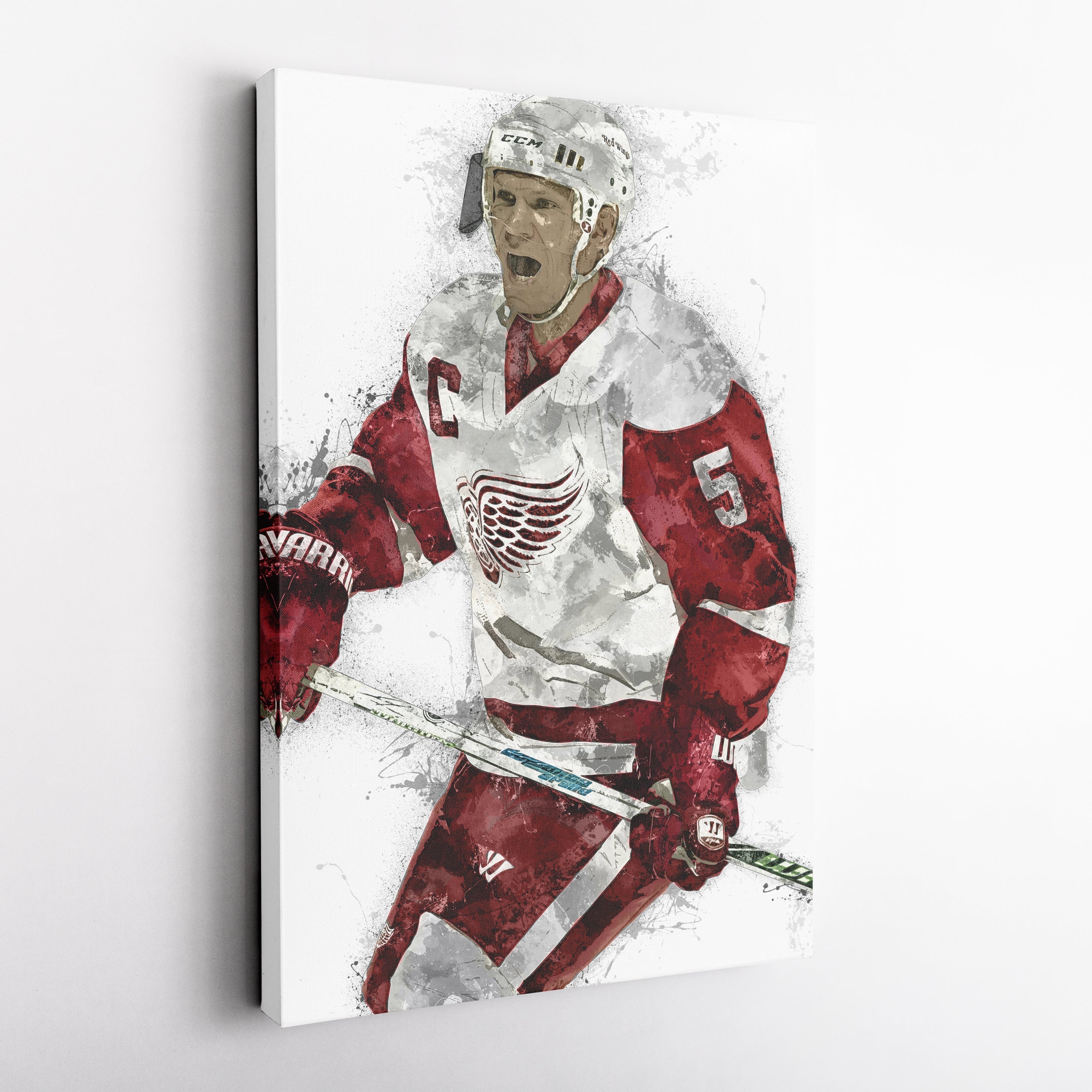 Nicklas Lidström Canvas Art - Detroit Red Wings Wall Decor