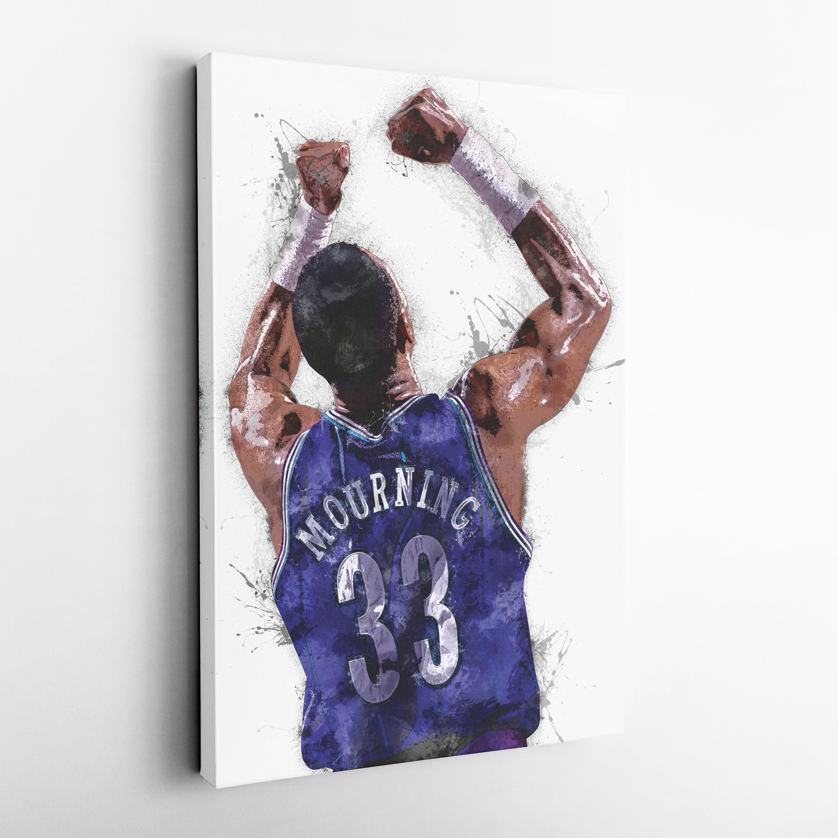 Alonzo Mourning Canvas Art – Charlotte Hornets Wall Decor