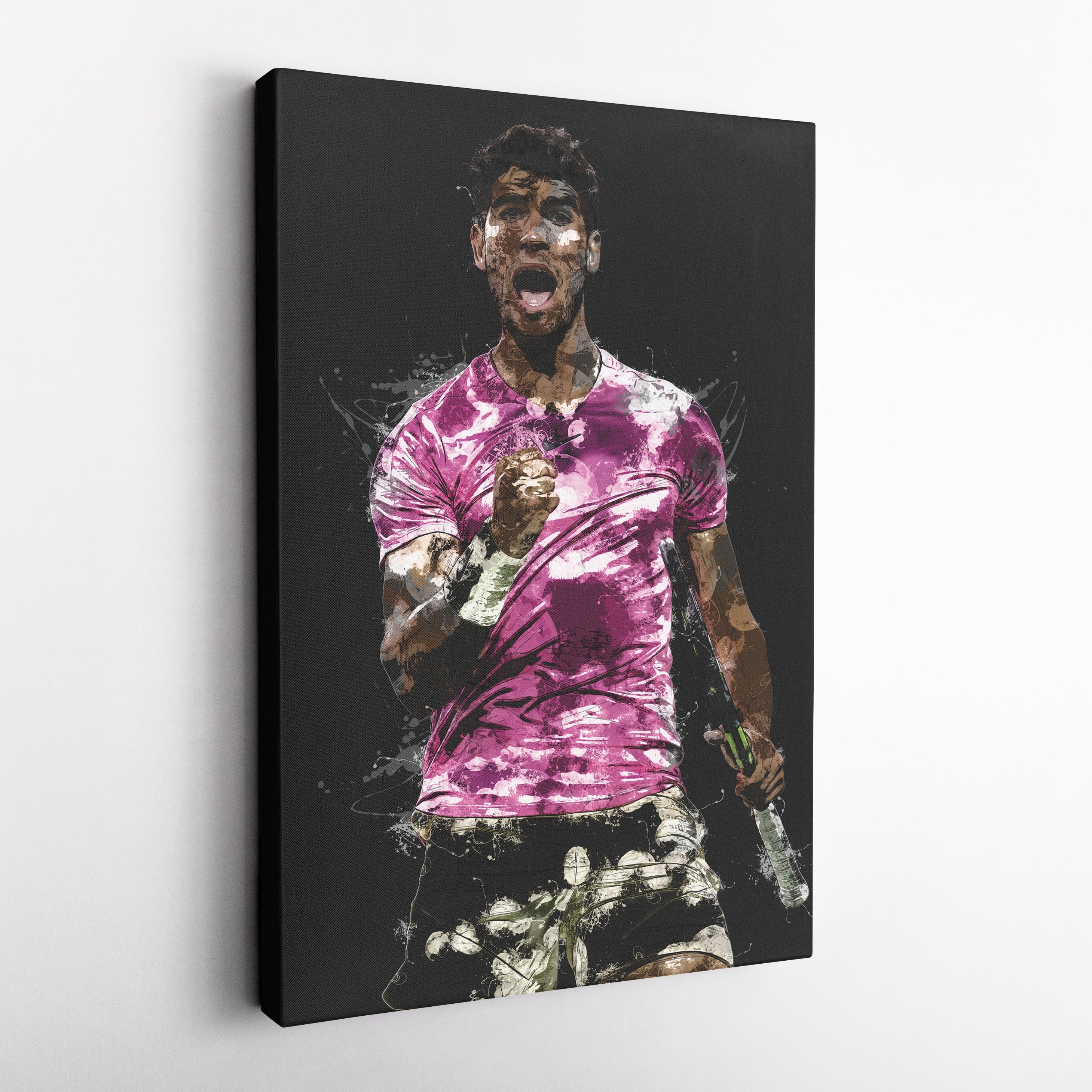 Carlos Alcaraz Canvas Print – Iconic Tennis Wall Art for Man Cave or Home