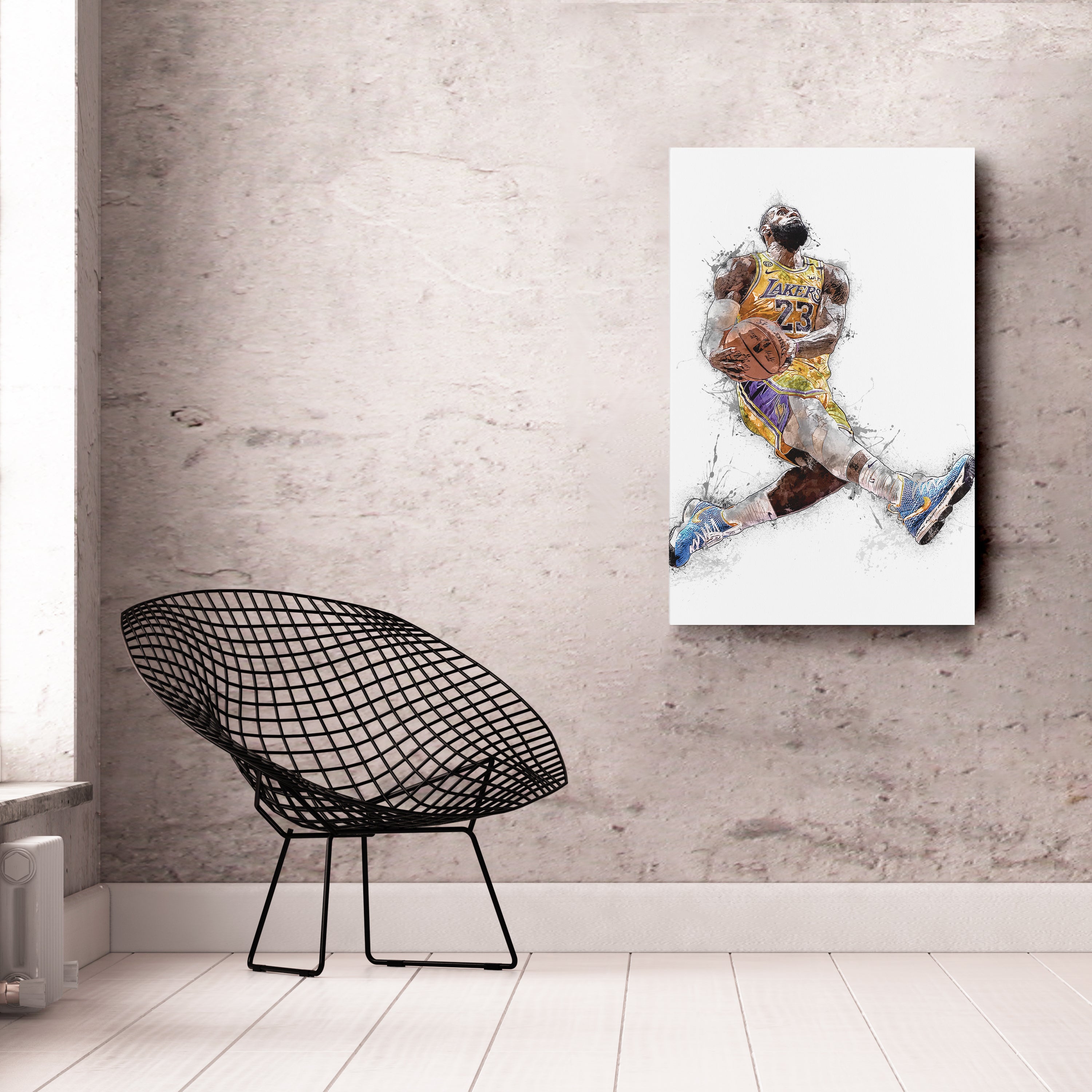 LeBron James Dunk Canvas Art – Los Angeles Lakers Wall Decor