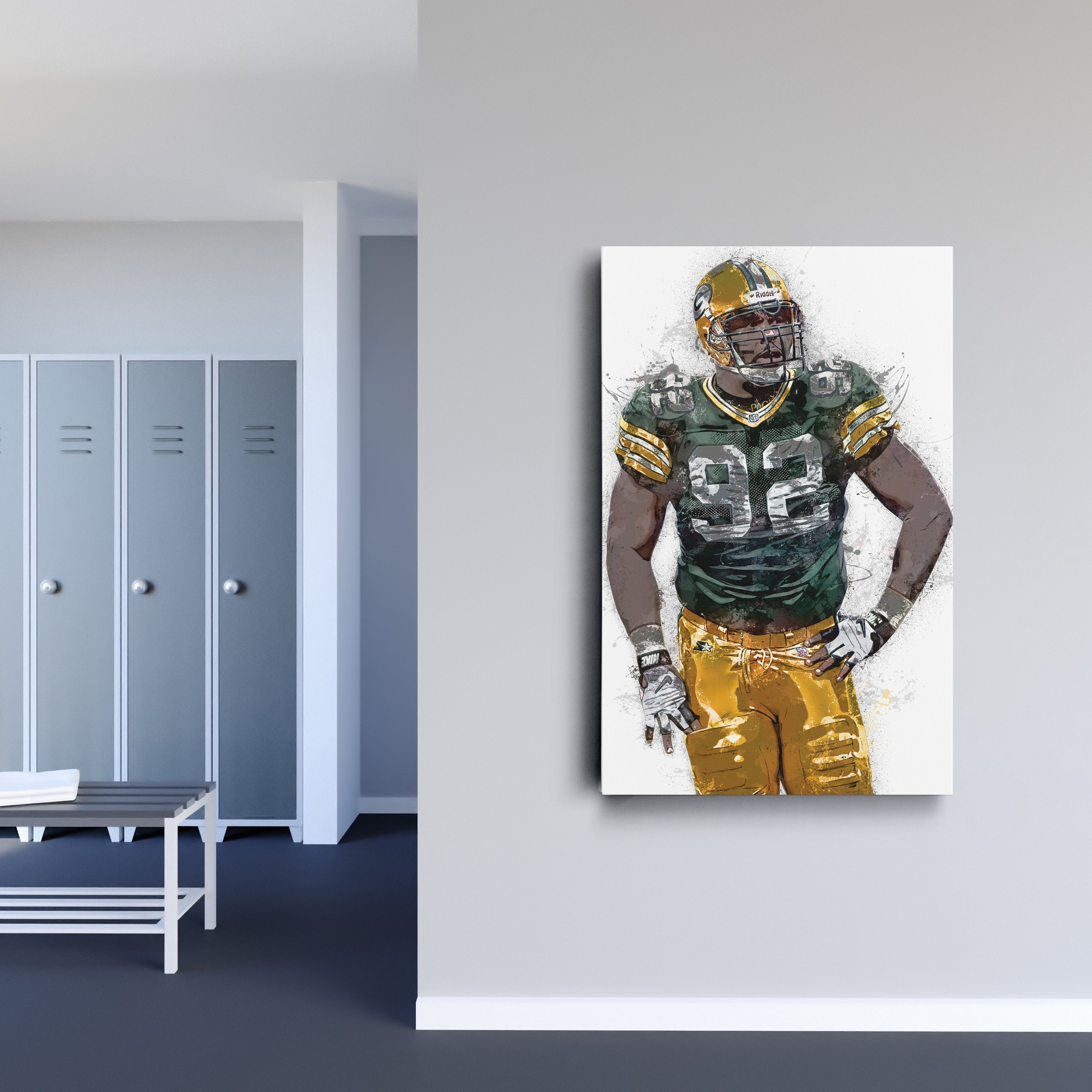 Reggie White Canvas Art – Green Bay Packers Wall Decor