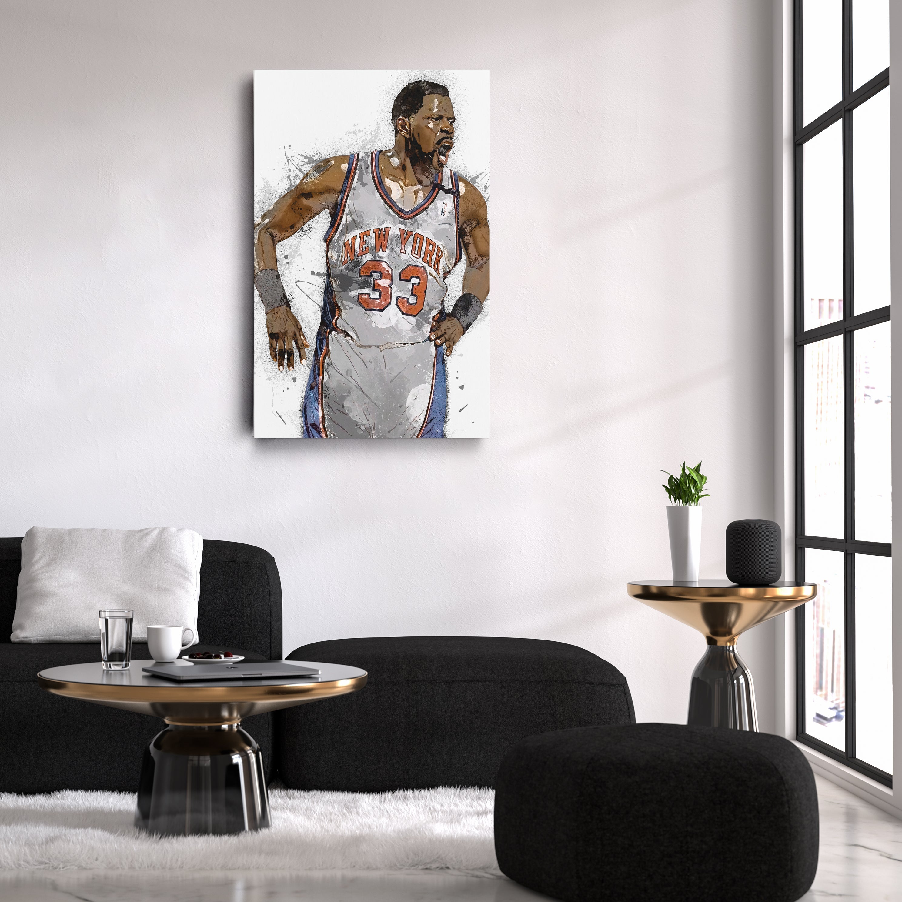 Patrick Ewing Canvas Art – New York Knicks Wall Decor