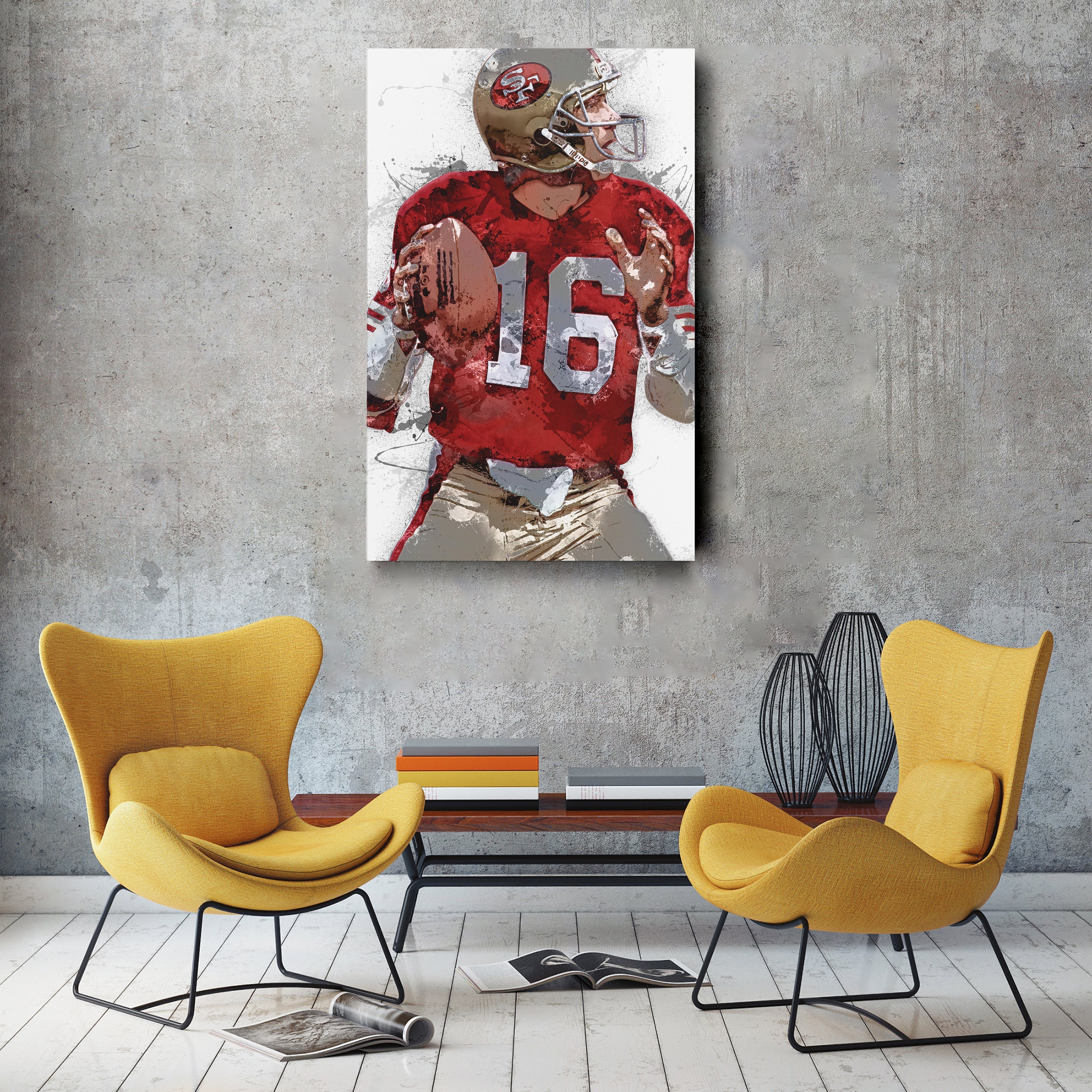 Joe Montana Canvas Art – San Francisco 49ers Wall Decor