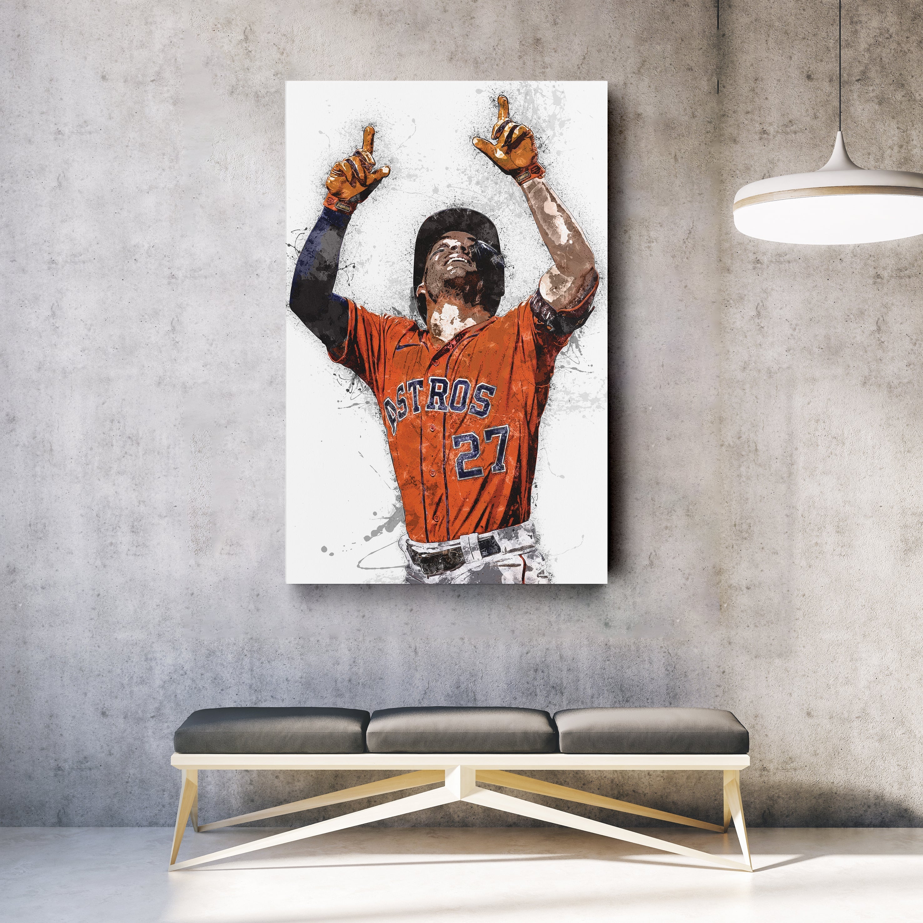 José Altuve Canvas Art - Houston Astros Wall Decor
