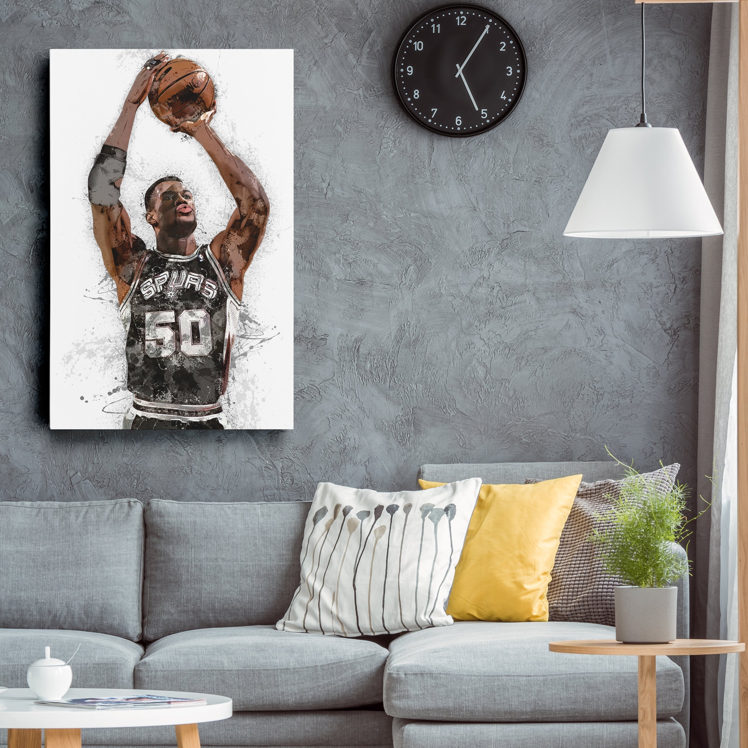 David Robinson Canvas Art – San Antonio Spurs Wall Decor