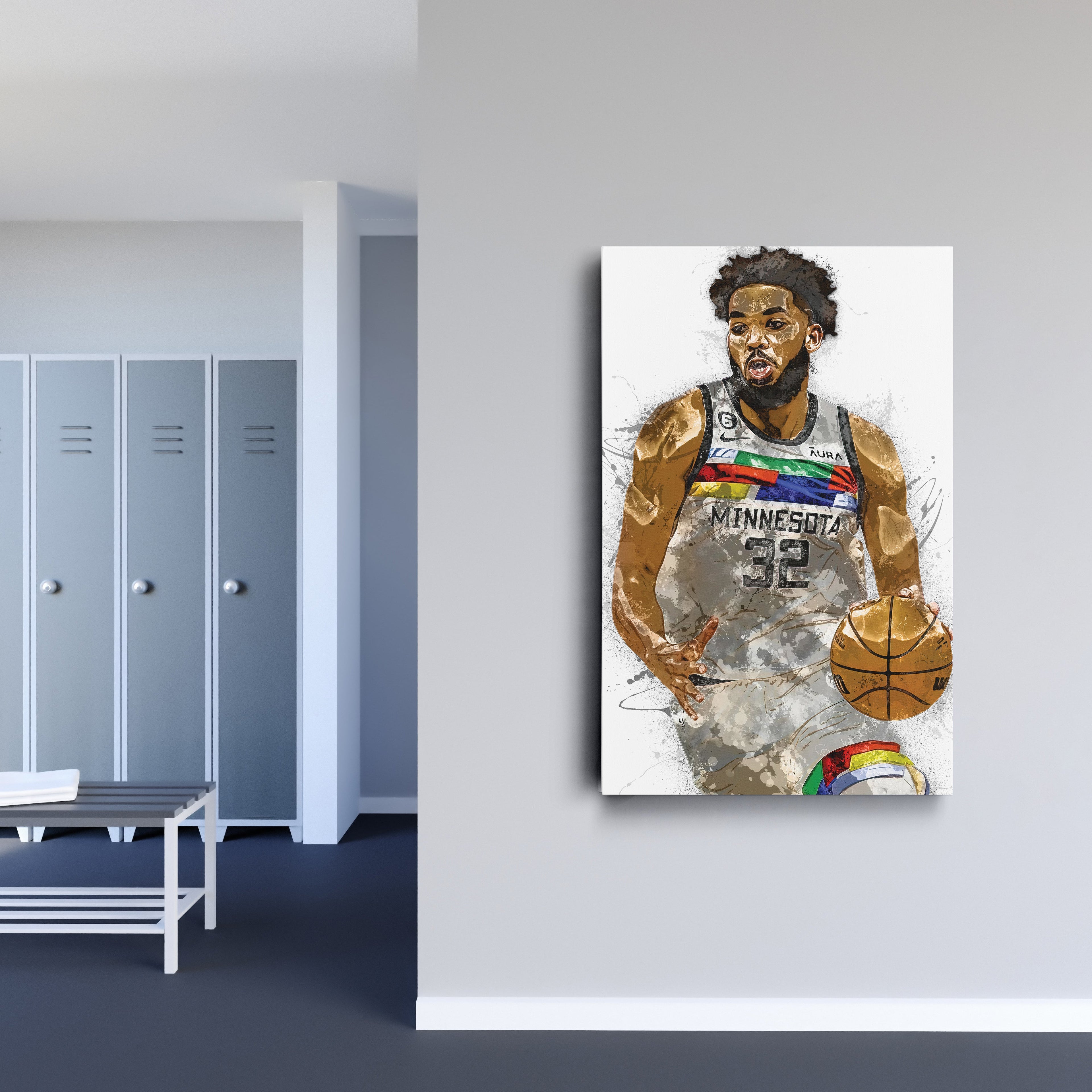 Karl-Anthony Towns Canvas Art – Minnesota Timberwolves Wall Decor