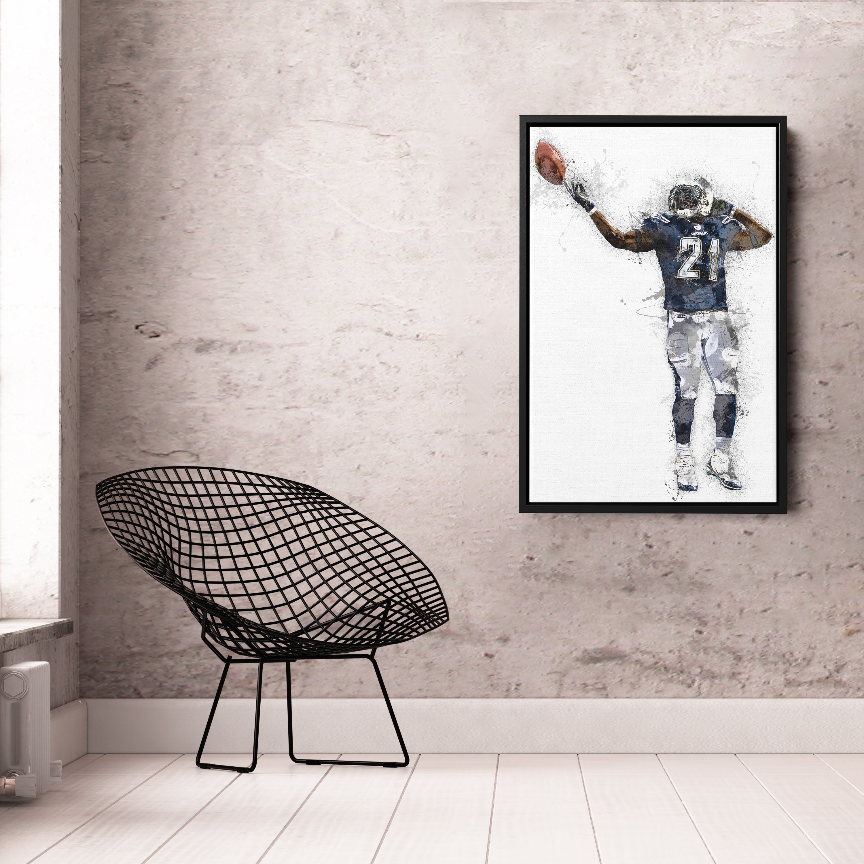LaDainian Tomlinson Canvas Art – Los Angeles Chargers Wall Decor