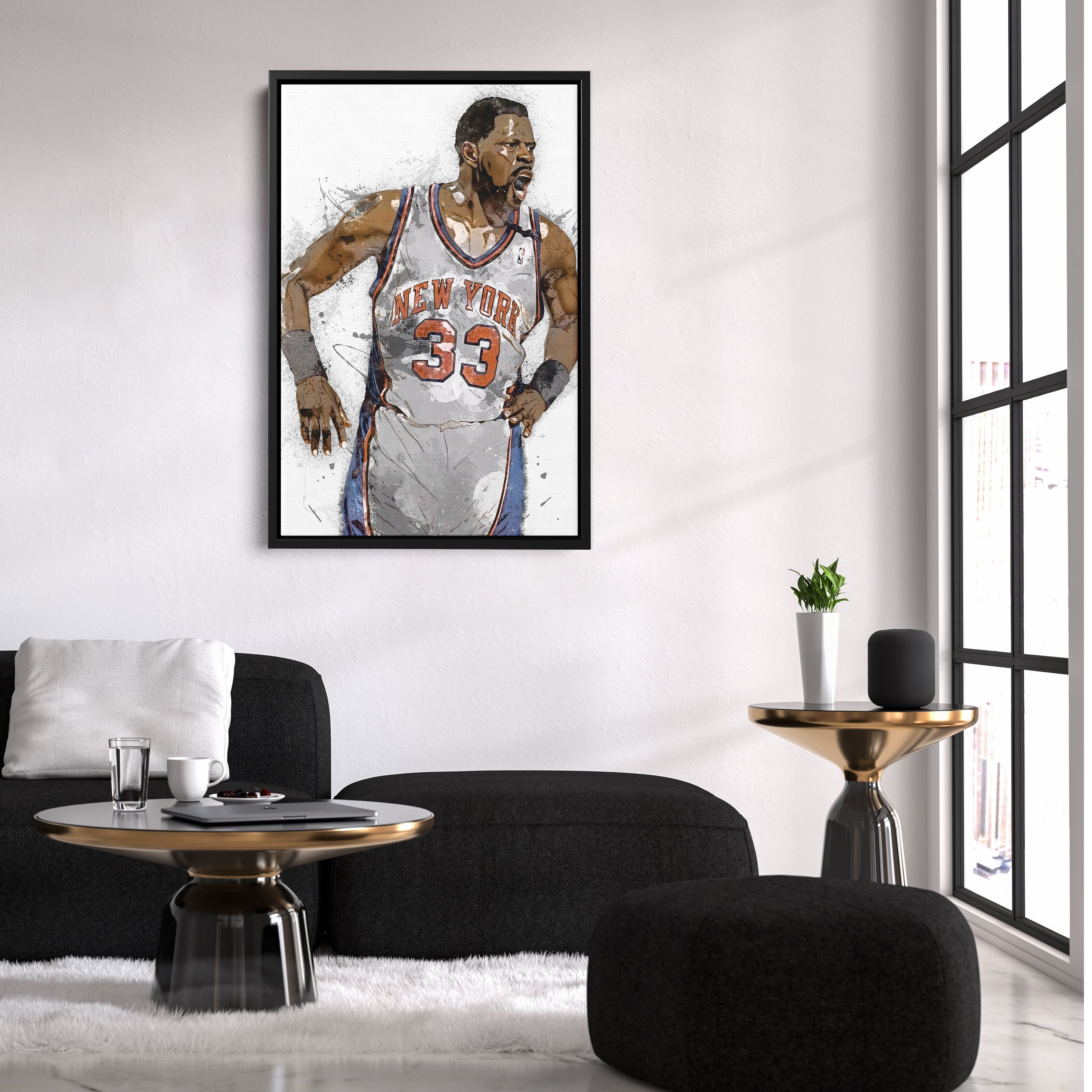 Patrick Ewing Canvas Art – New York Knicks Wall Decor