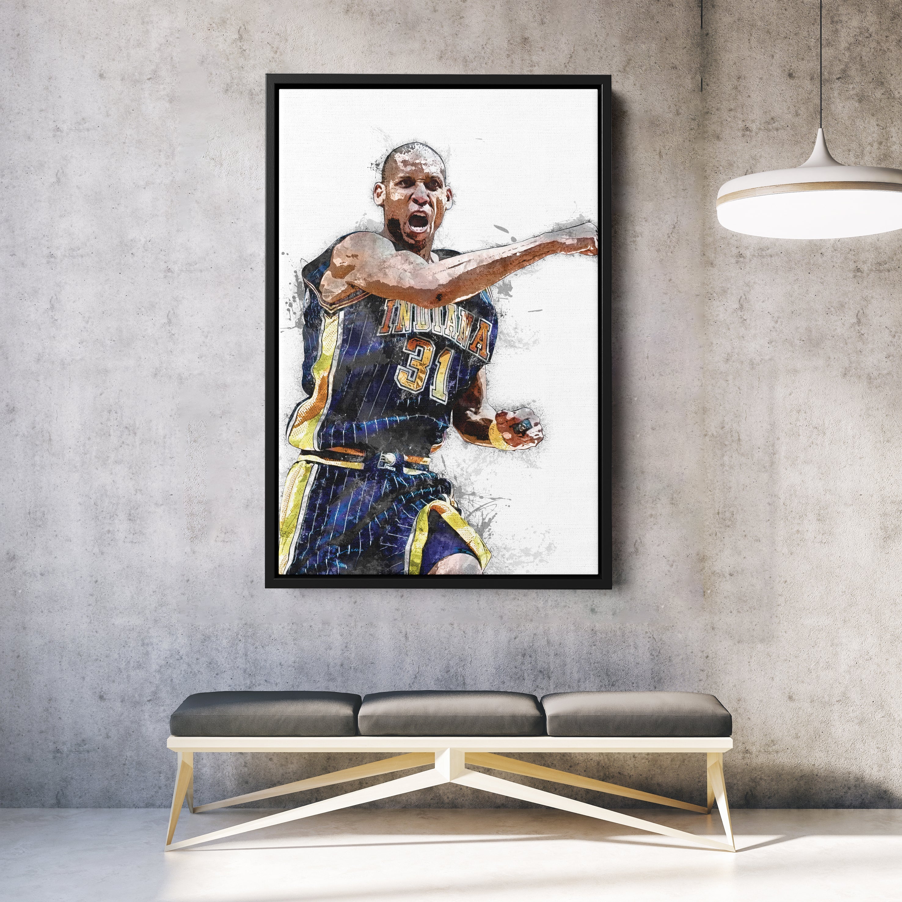 Reggie Miller Canvas Art – Indiana Pacers Wall Decor