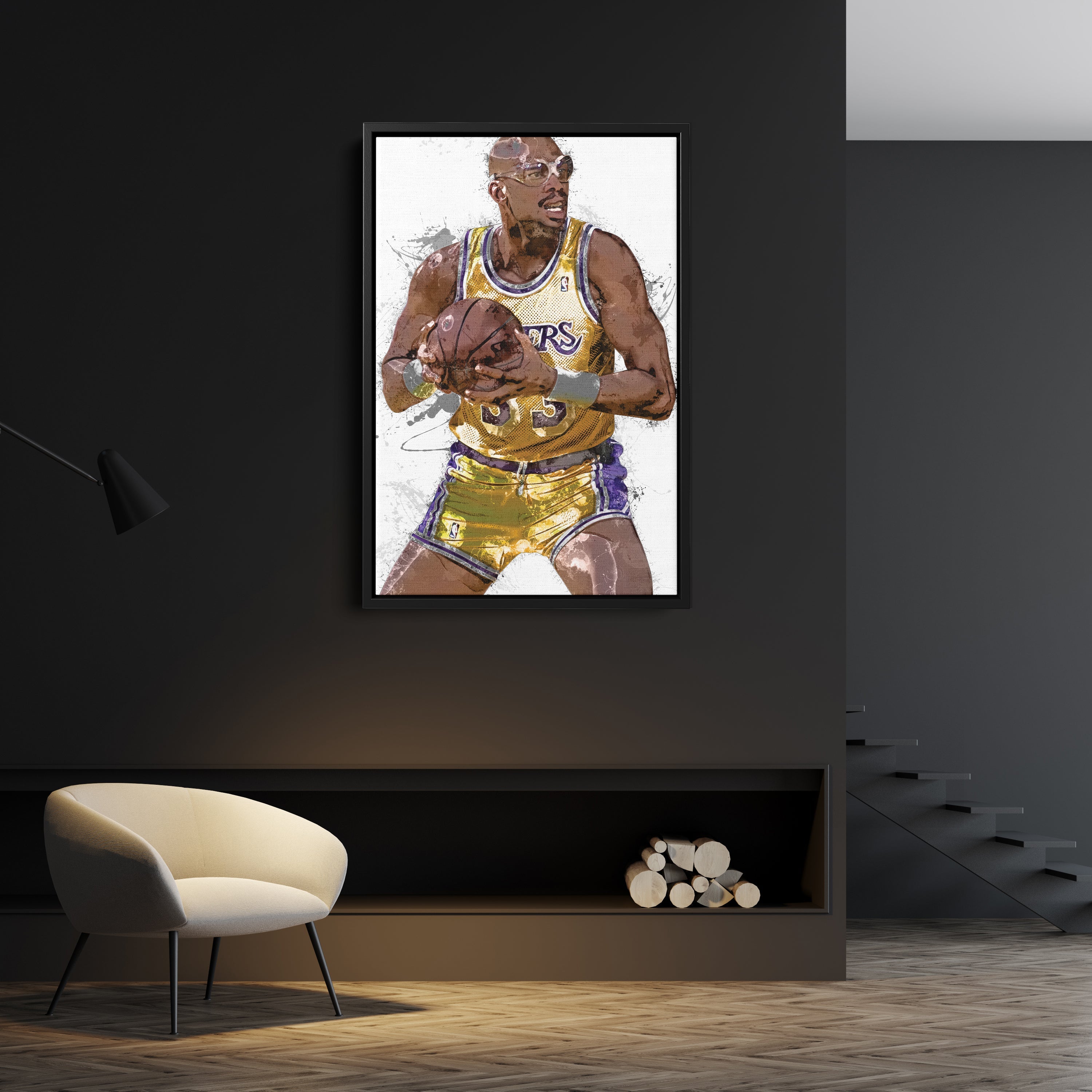Kareem Abdul-Jabbar Canvas Art – Los Angeles Lakers Wall Decor