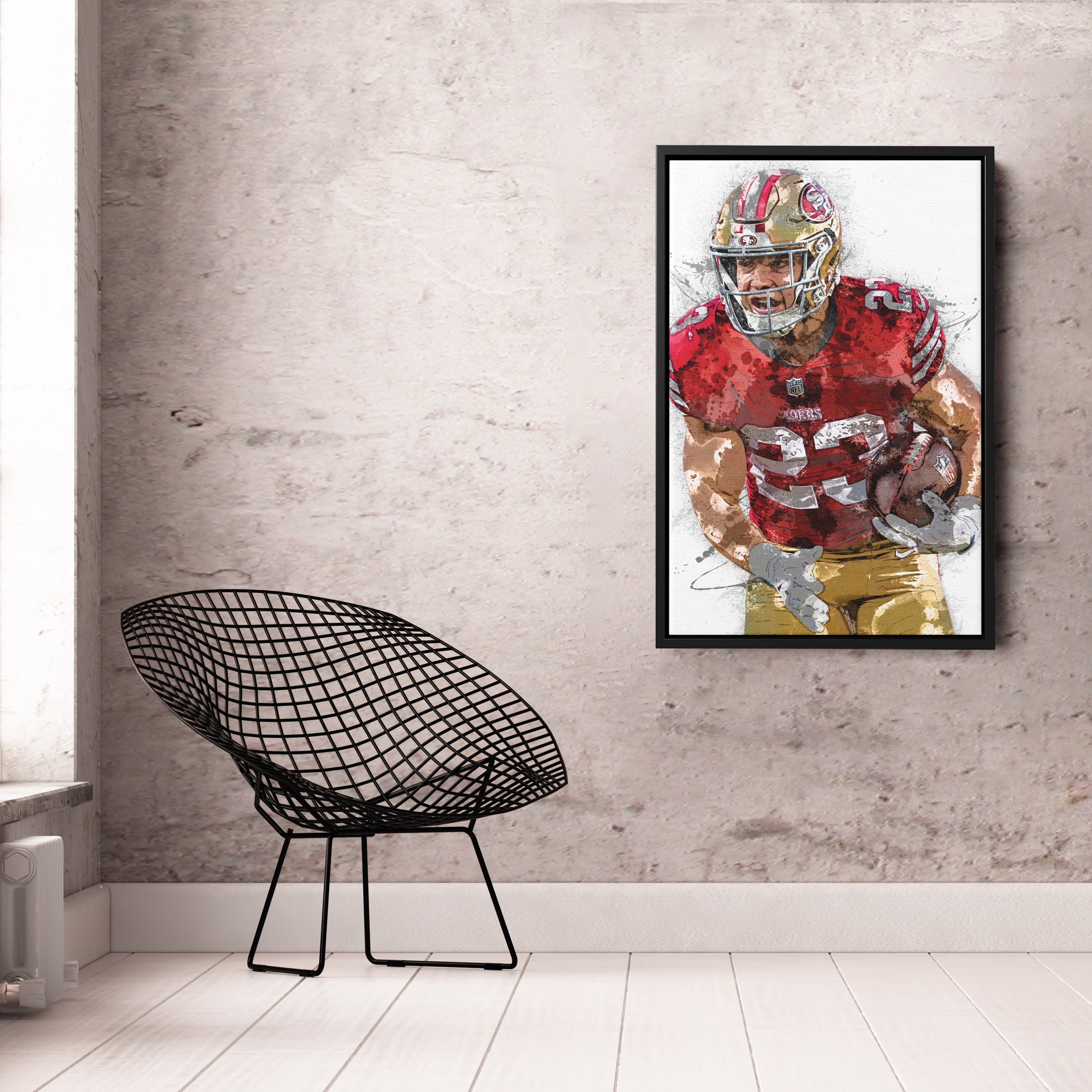 Christian McCaffrey Canvas Art – San Francisco 49ers Wall Decor