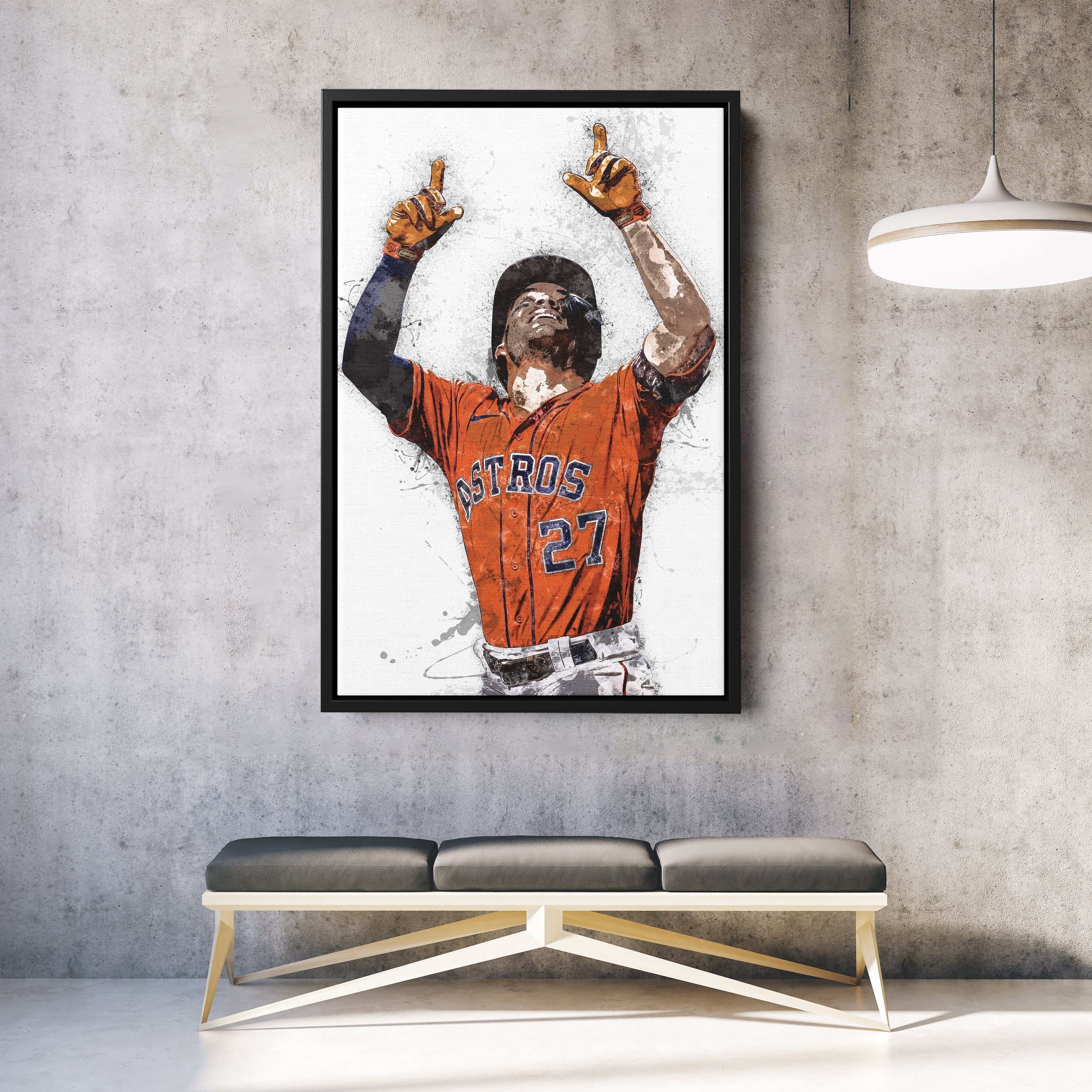 José Altuve Canvas Art - Houston Astros Wall Decor