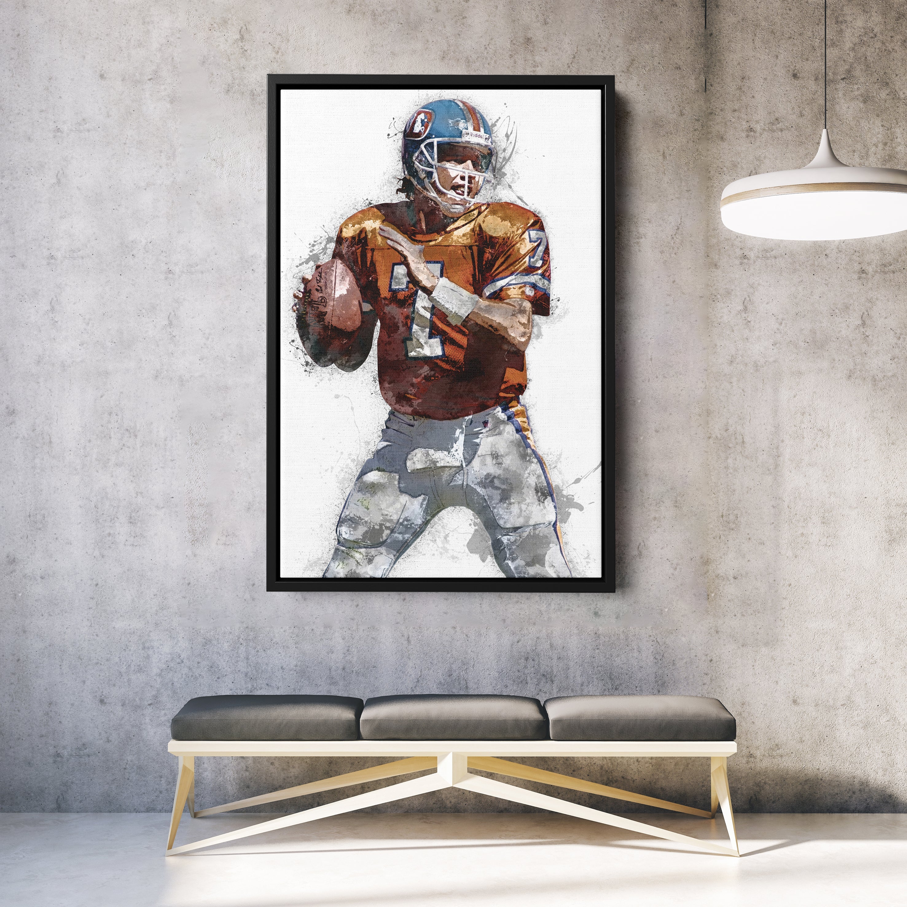 John Elway Canvas Art – Denver Broncos Wall Decor