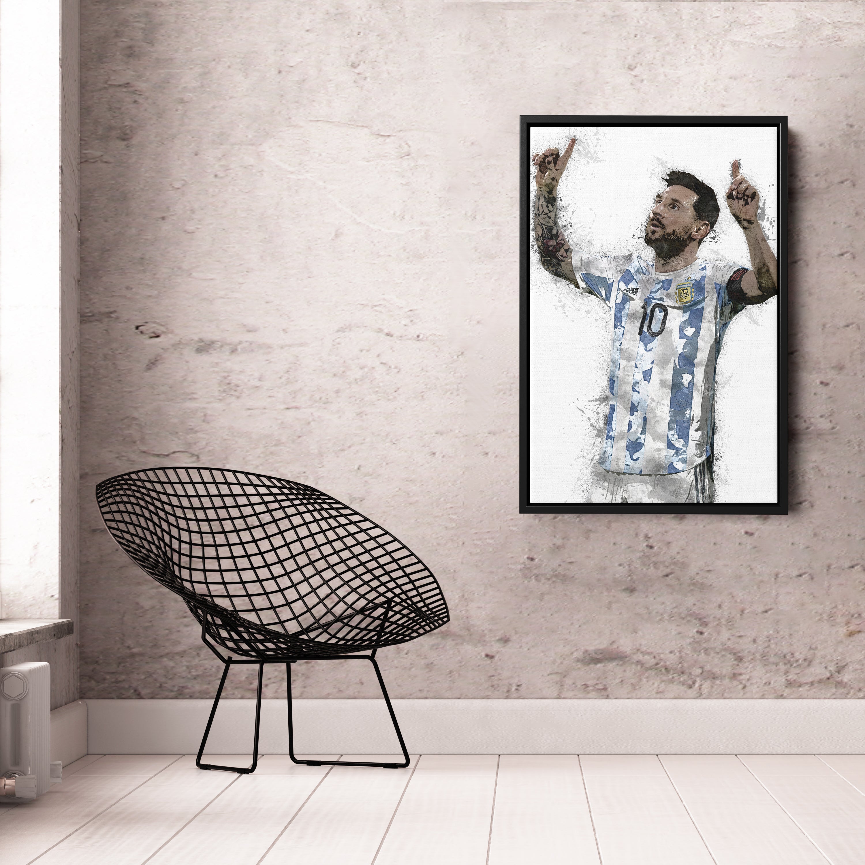 Lionel Messi Canvas Art – Argentina National Team Wall Decor
