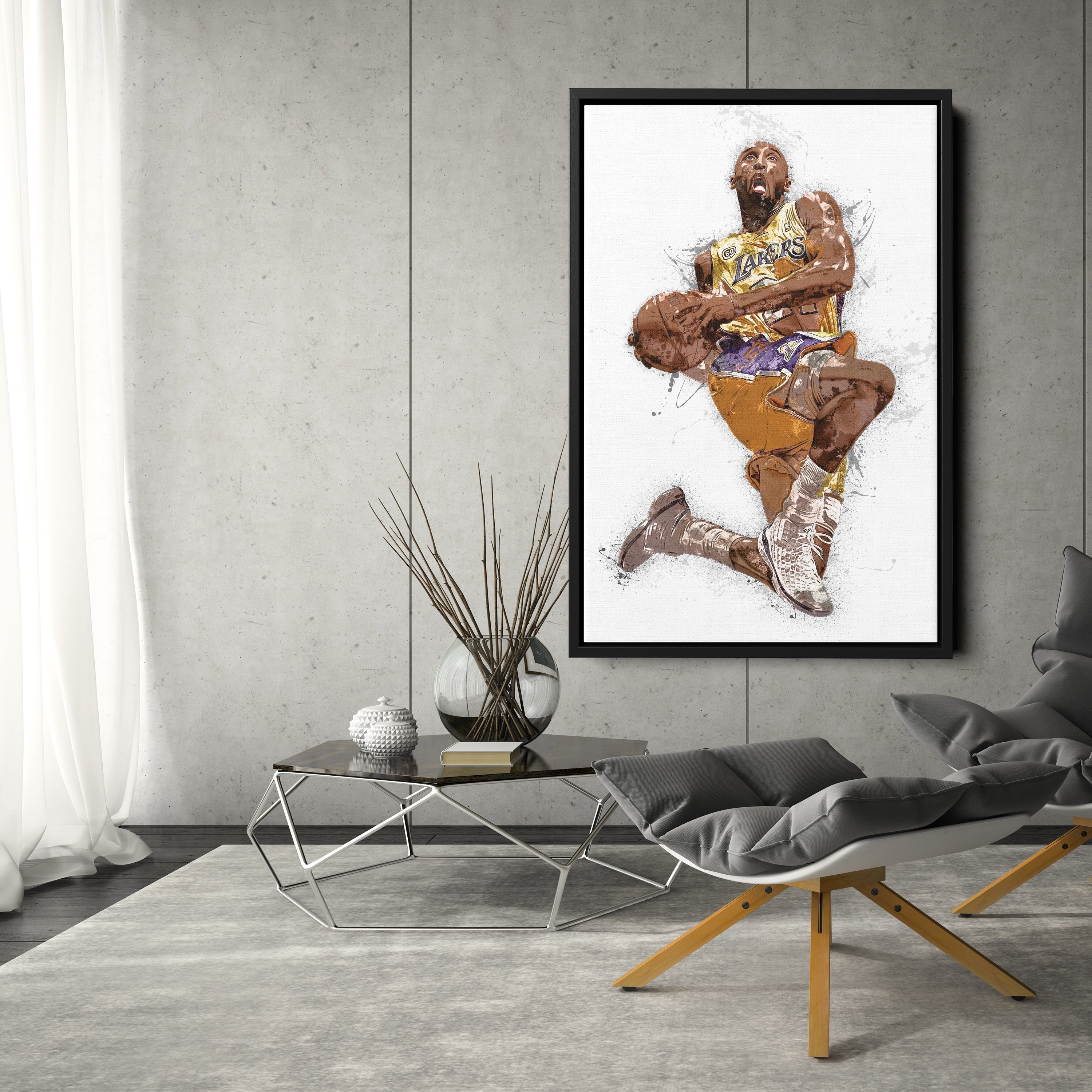 Kobe Bryant Canvas Art – Los Angeles Lakers Legend Wall Decor