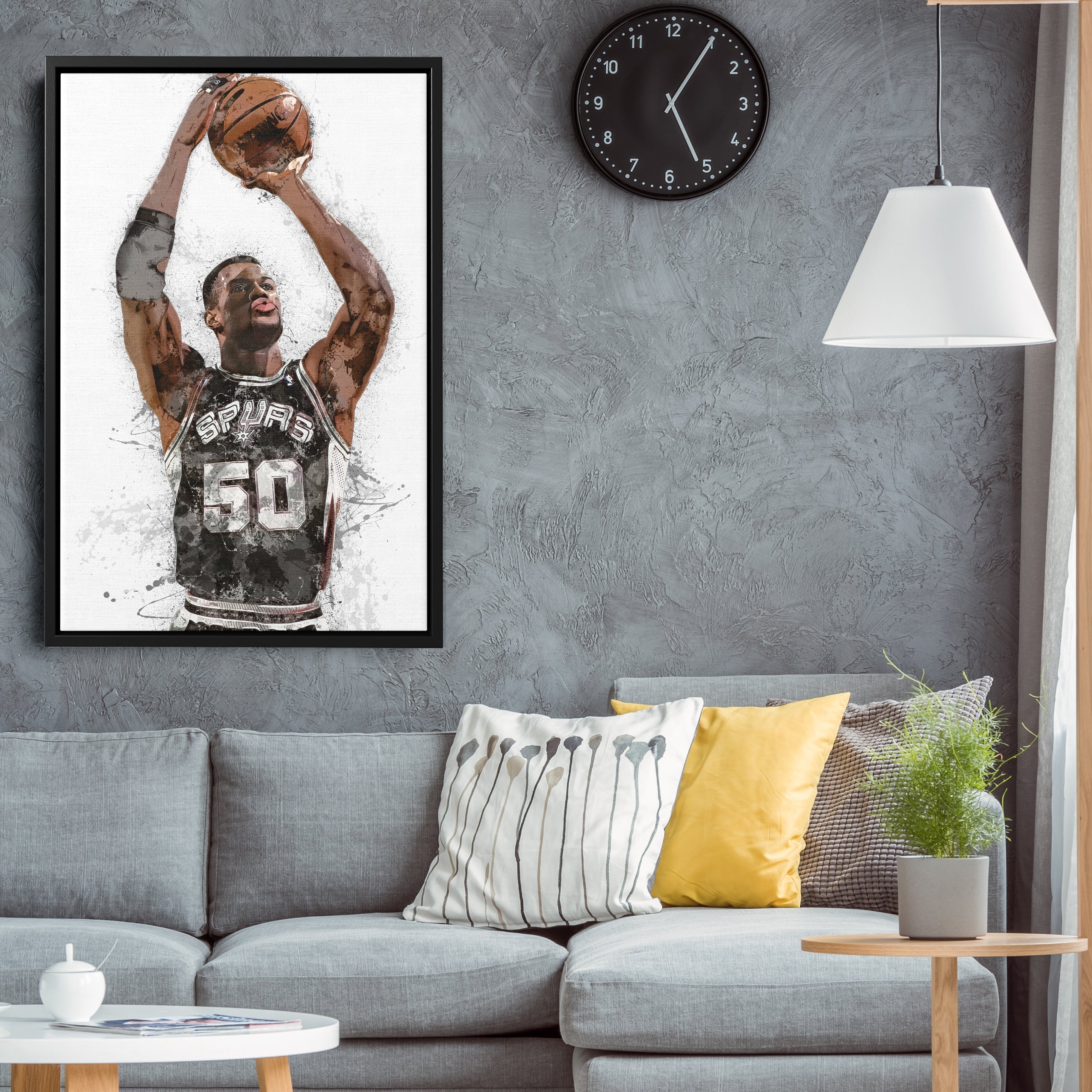 David Robinson Canvas Art – San Antonio Spurs Wall Decor