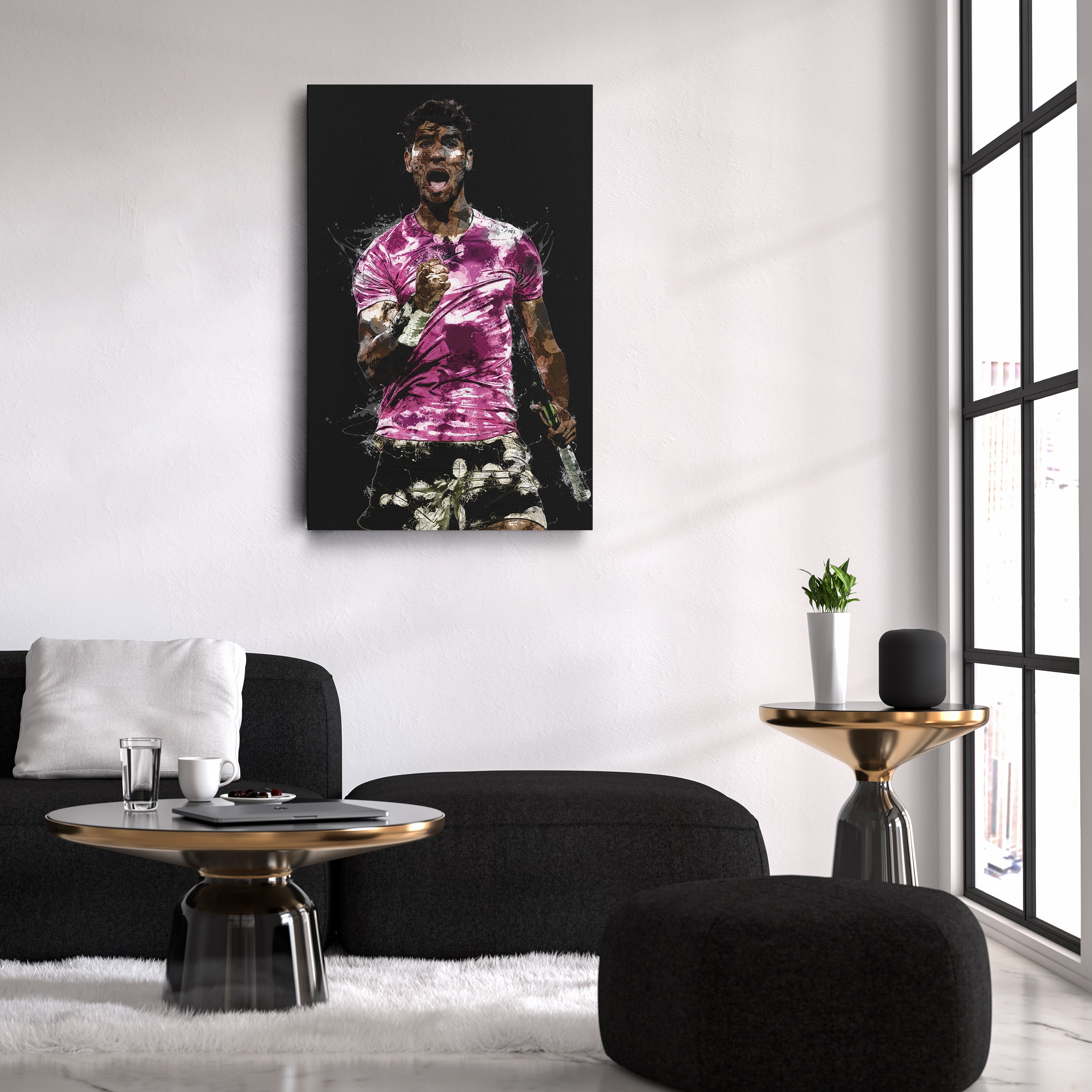 Carlos Alcaraz Canvas Print – Iconic Tennis Wall Art for Man Cave or Home