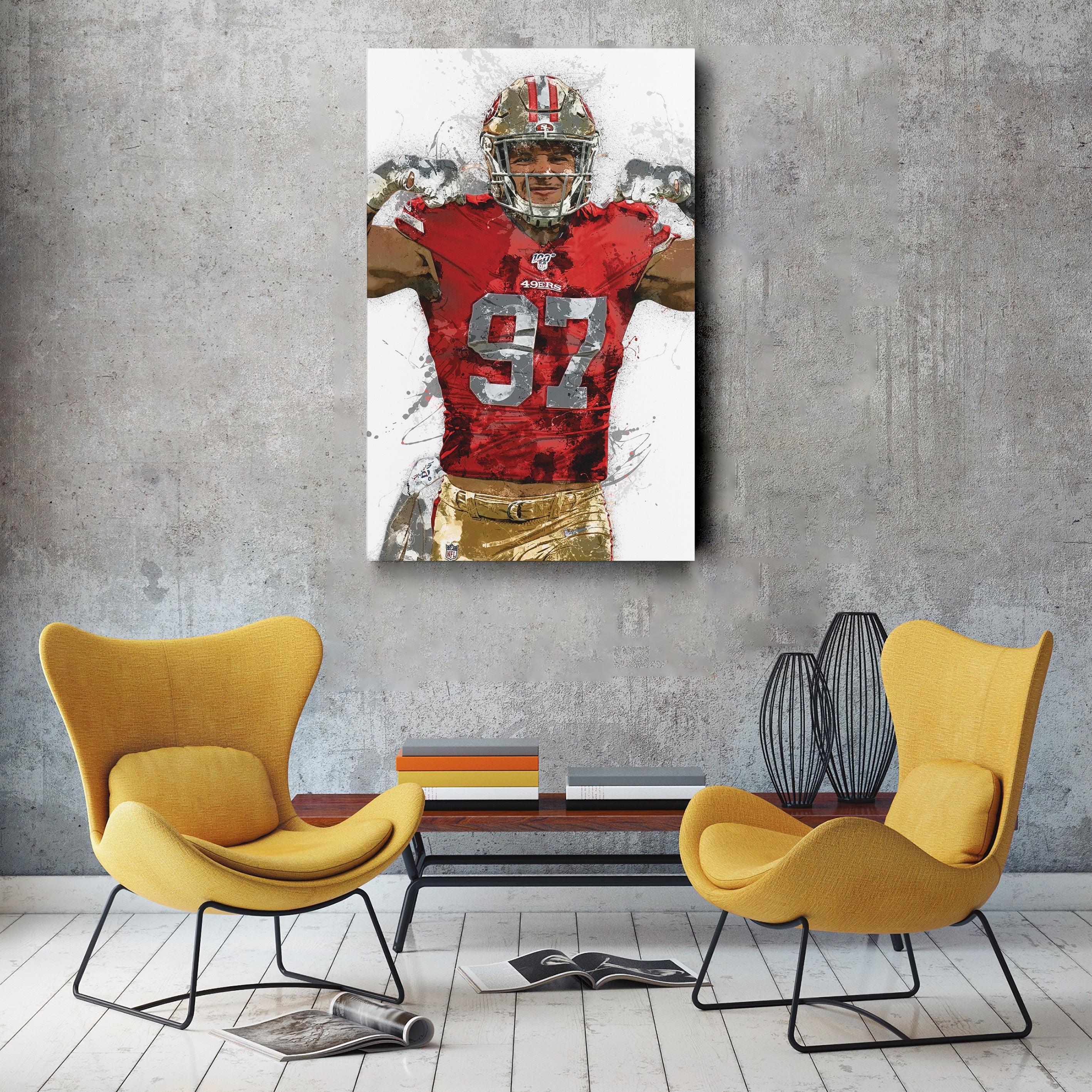 Nick Bosa Canvas Art – San Francisco 49ers Wall Decor