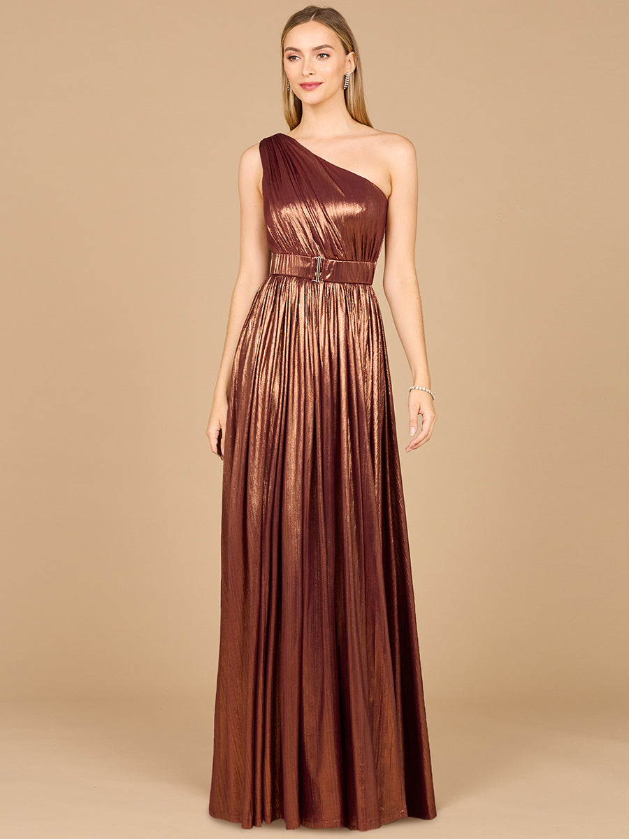 One Shoulder Metallic Dress - OUTLET
