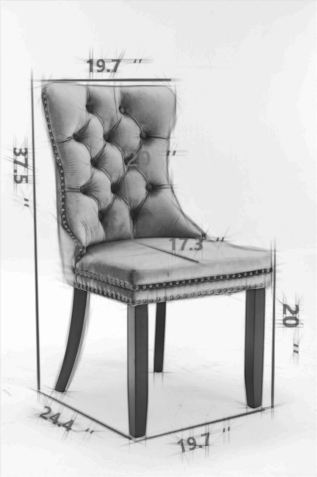LuneluX_Home – Royal Banquet Chairs (Tufted Velvet, 2 pcs)
