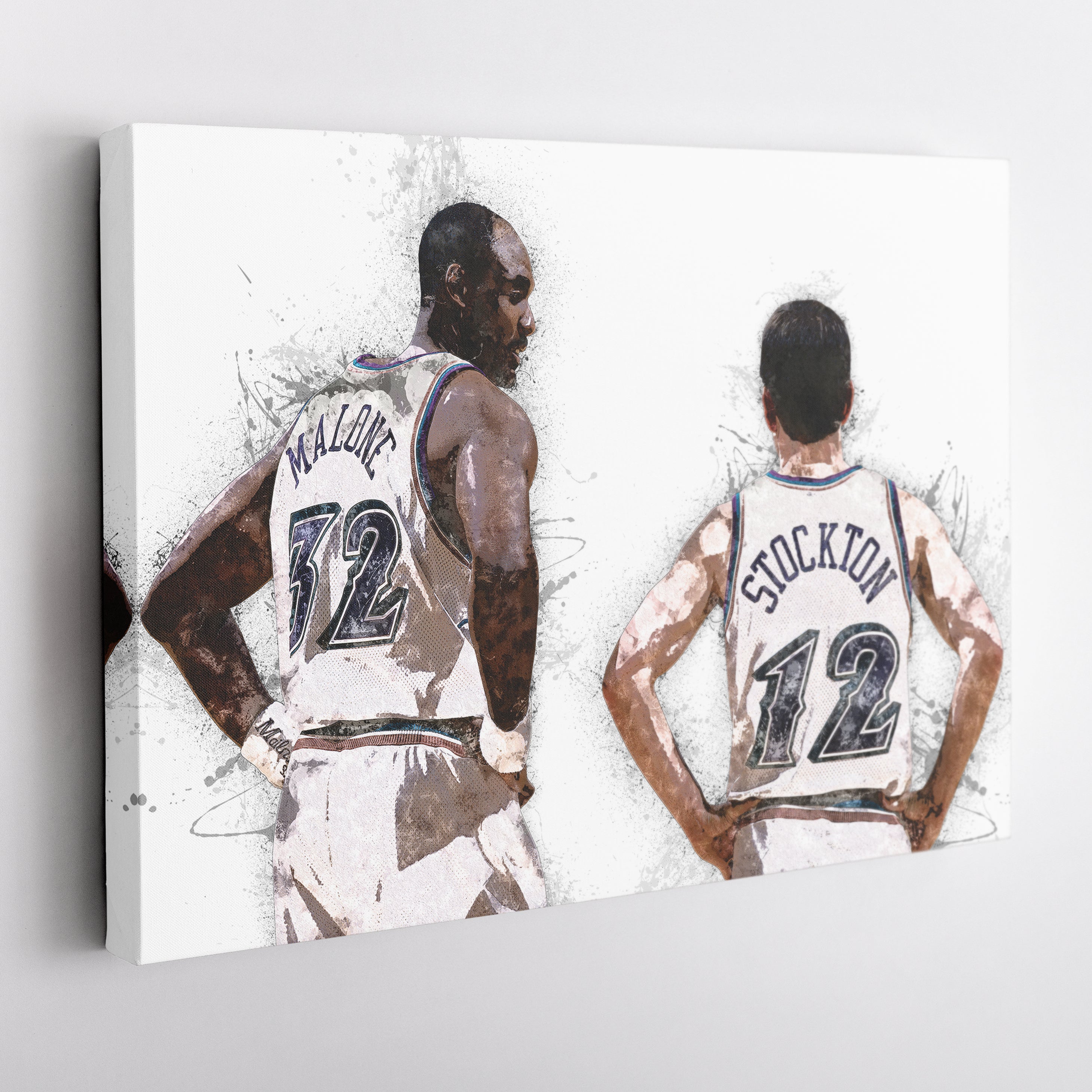 John Stockton & Karl Malone Canvas Art – Utah Jazz Wall Decor