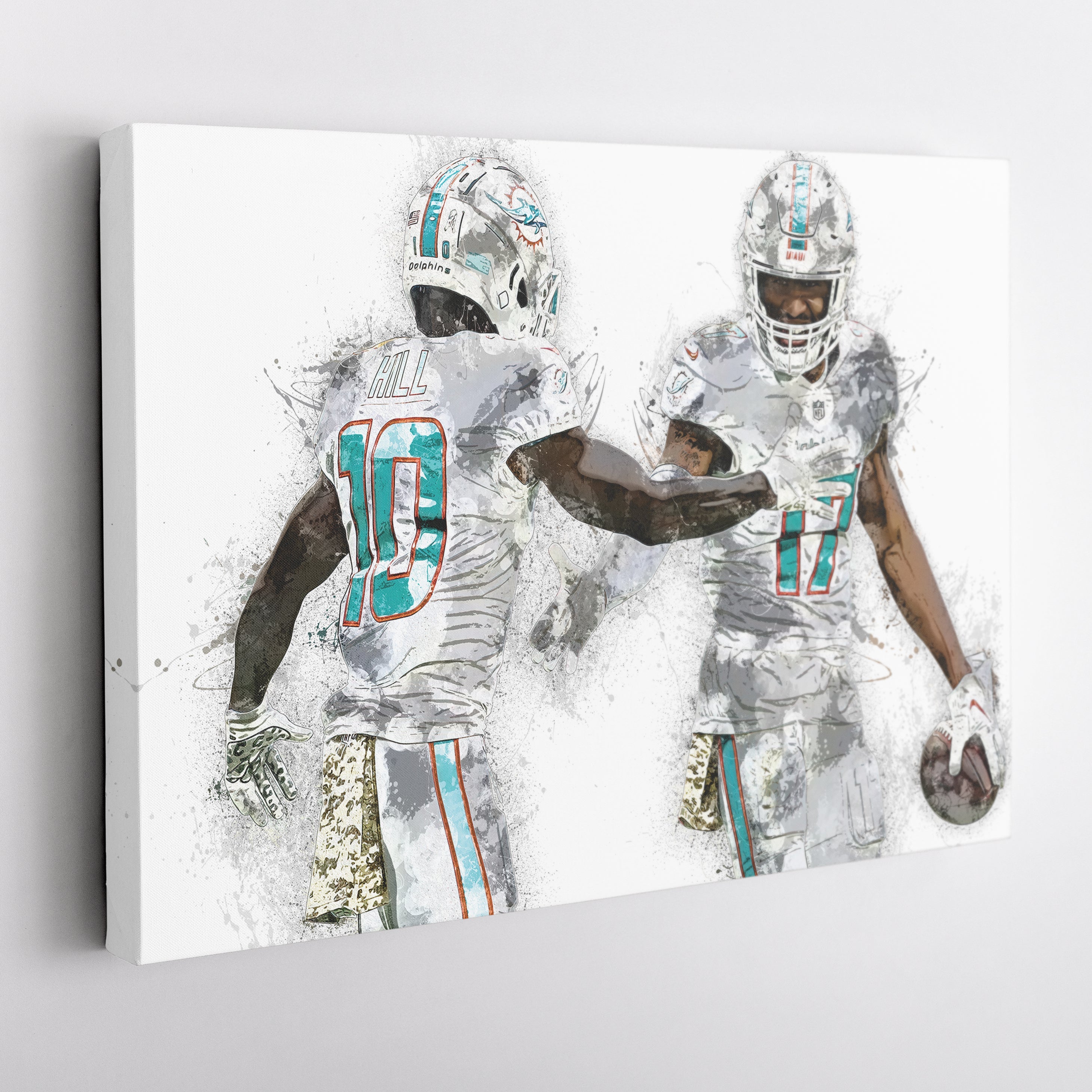Tyreek Hill & Jaylen Waddle Canvas Art – Miami Dolphins Wall Decor