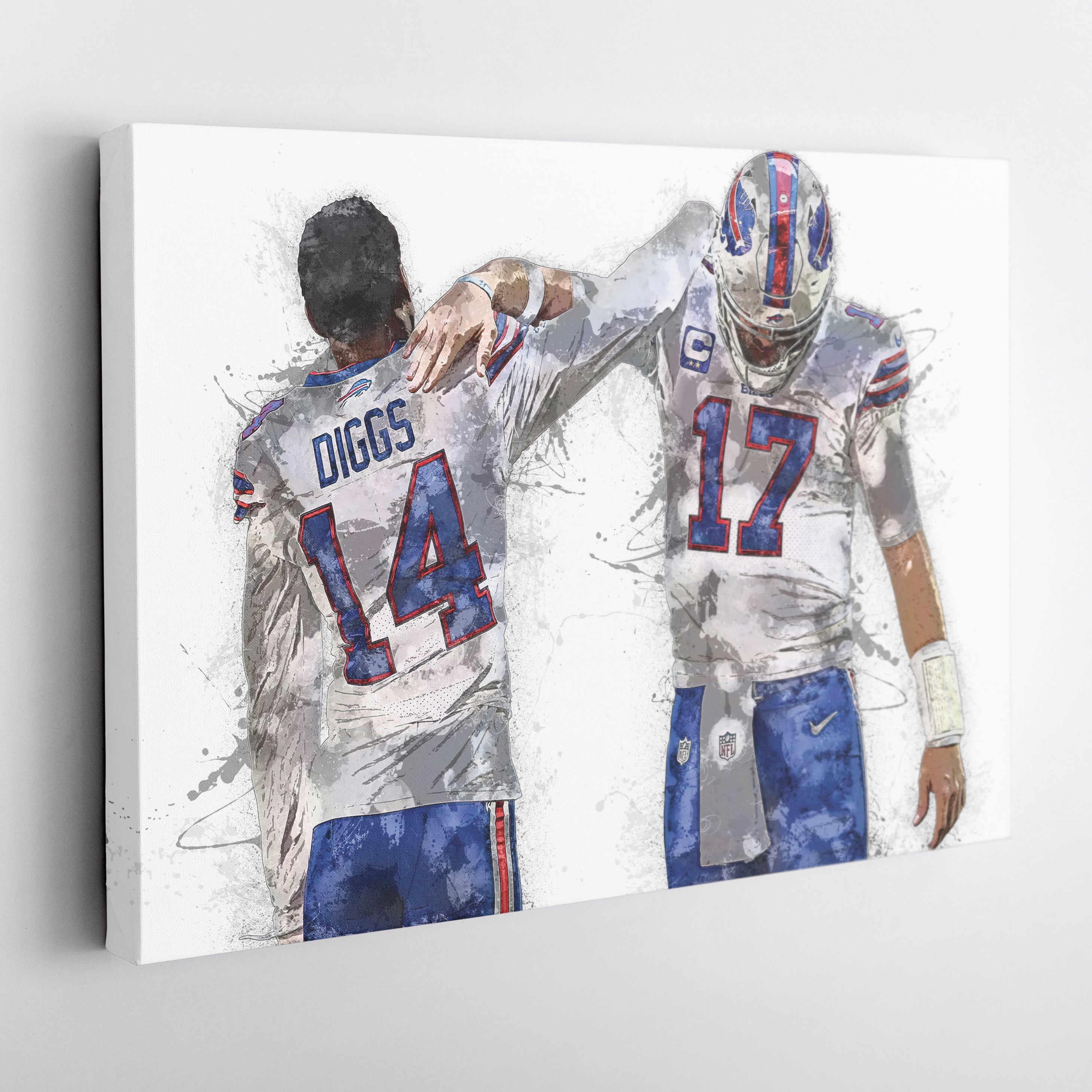 Josh Allen & Stefon Diggs Canvas Art – Buffalo Bills Wall Decor