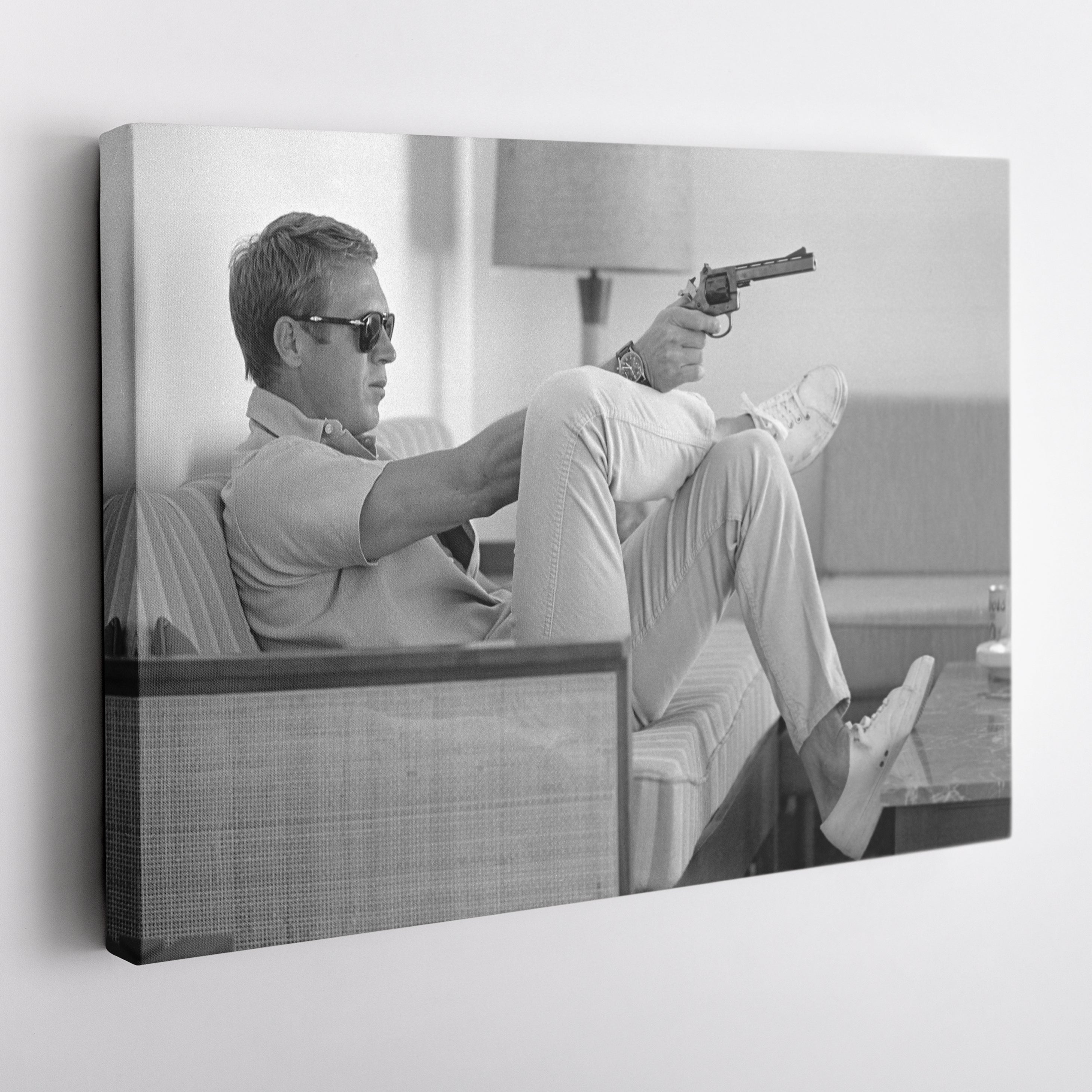 Steve McQueen's Revolver Canvas Art - Classic Movie Wall Decor Print