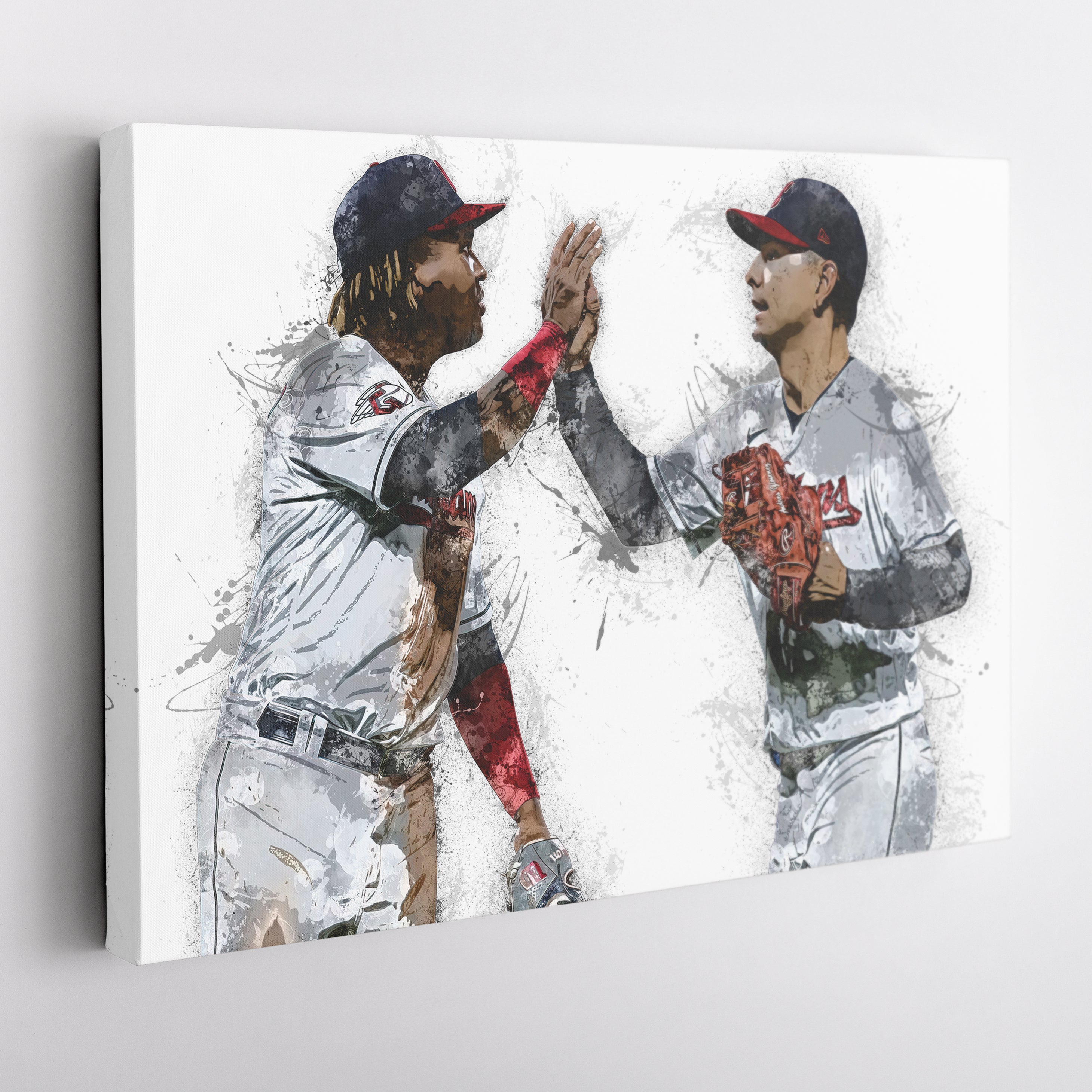 Jose Ramirez & Andres Gimenez Canvas Art – Cleveland Guardians Wall Decor