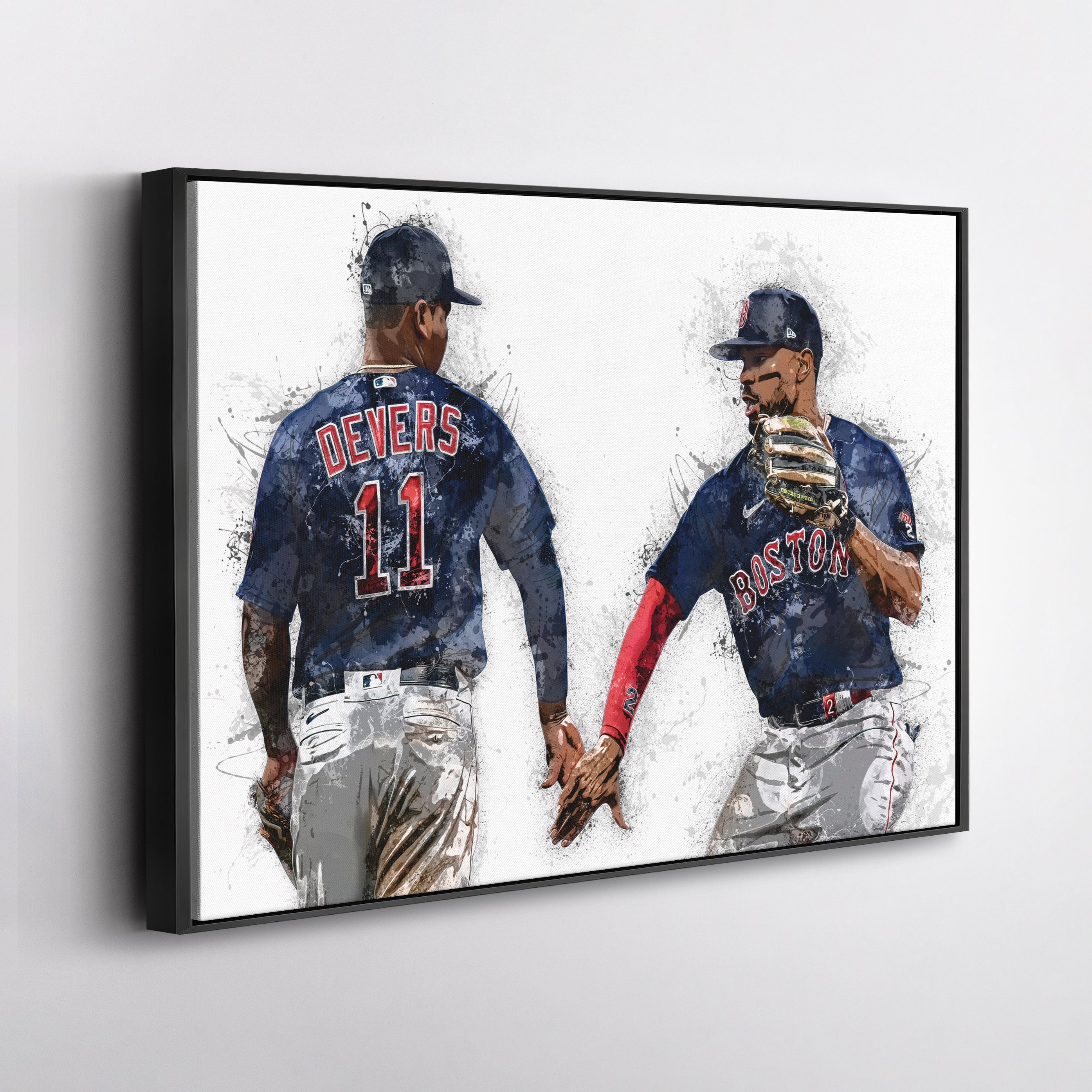 Rafael Devers & Xander Bogaerts Canvas Art – Boston Red Sox Wall Decor