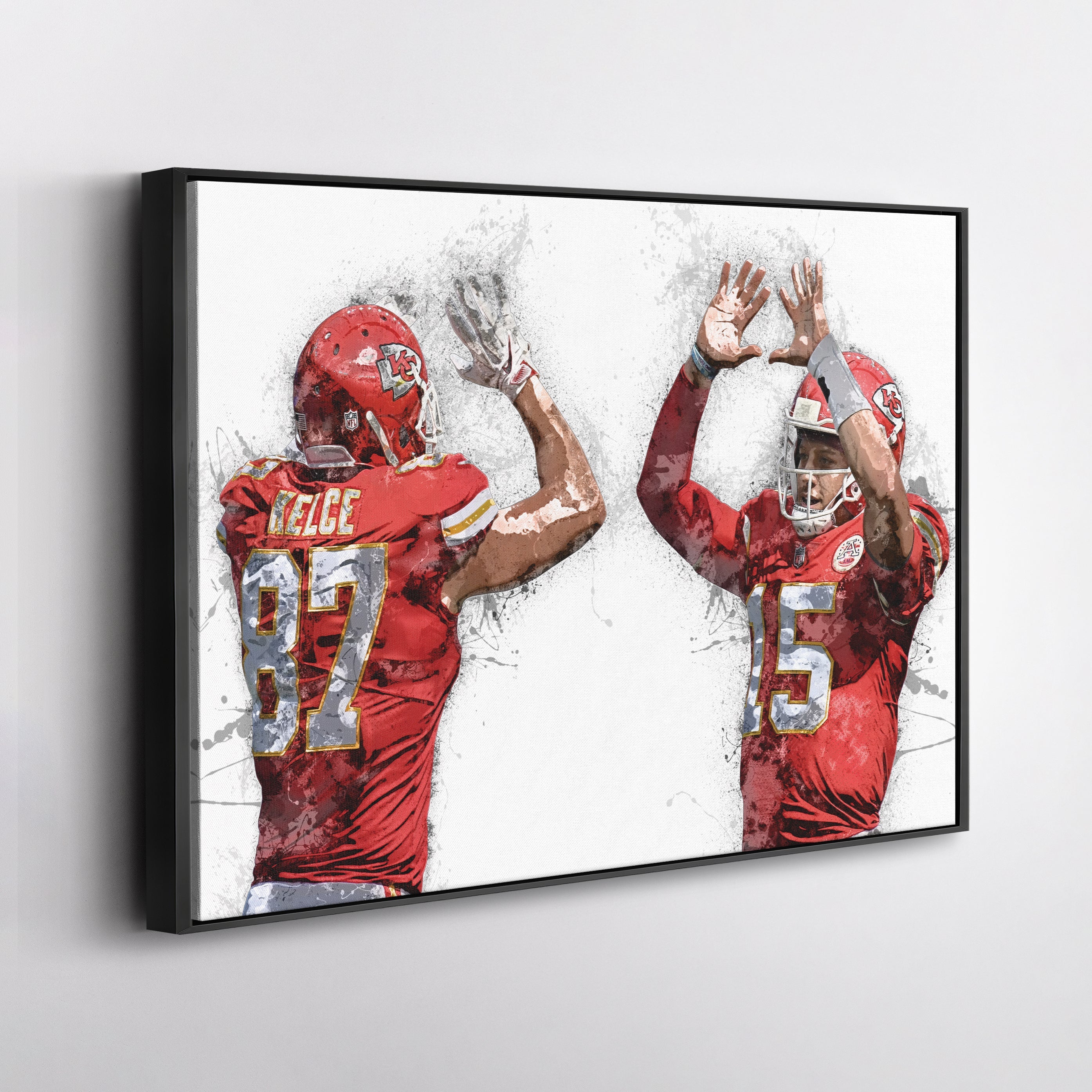 Patrick Mahomes & Travis Kelce Canvas Art – Kansas City Chiefs Wall Decor
