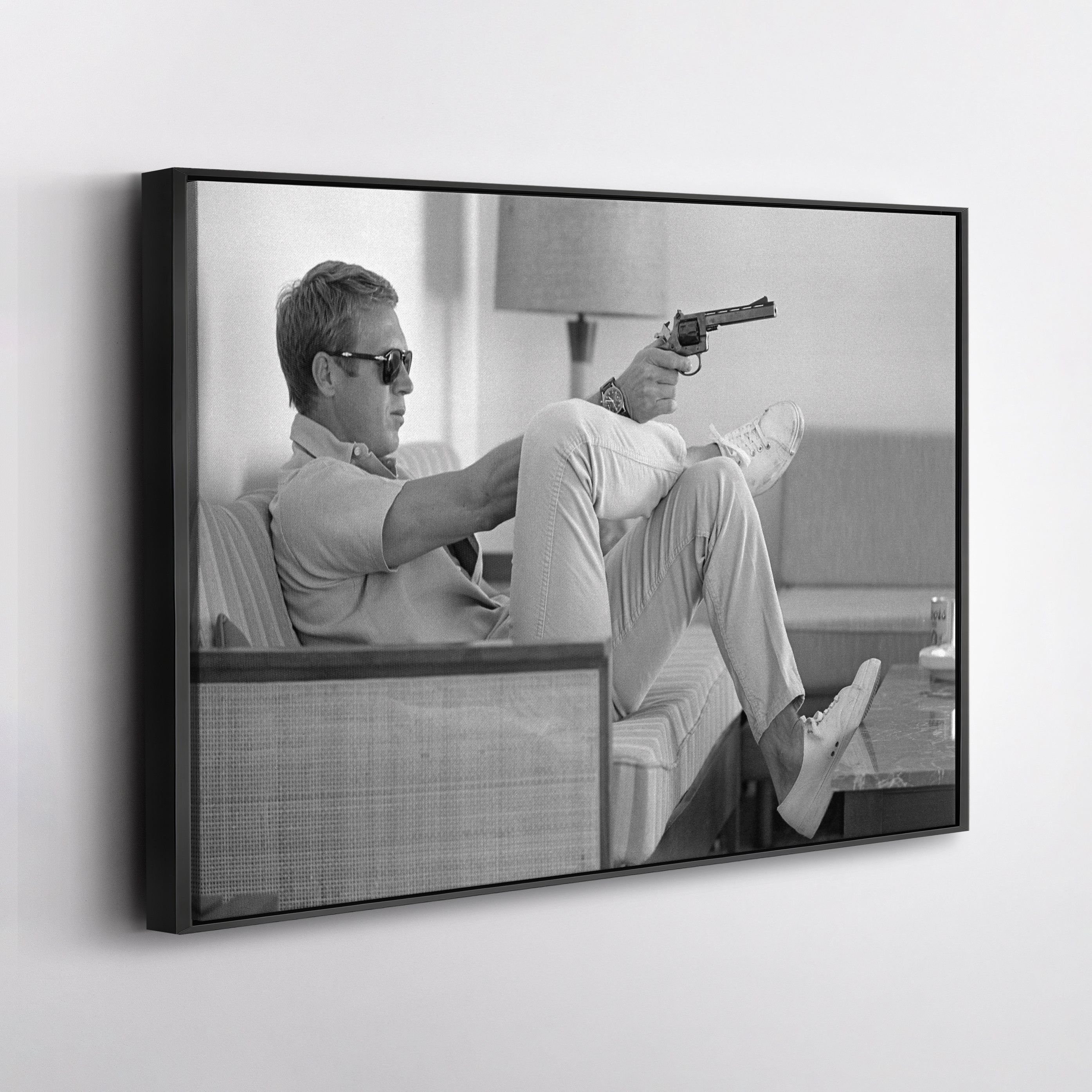 Steve McQueen's Revolver Canvas Art - Classic Movie Wall Decor Print