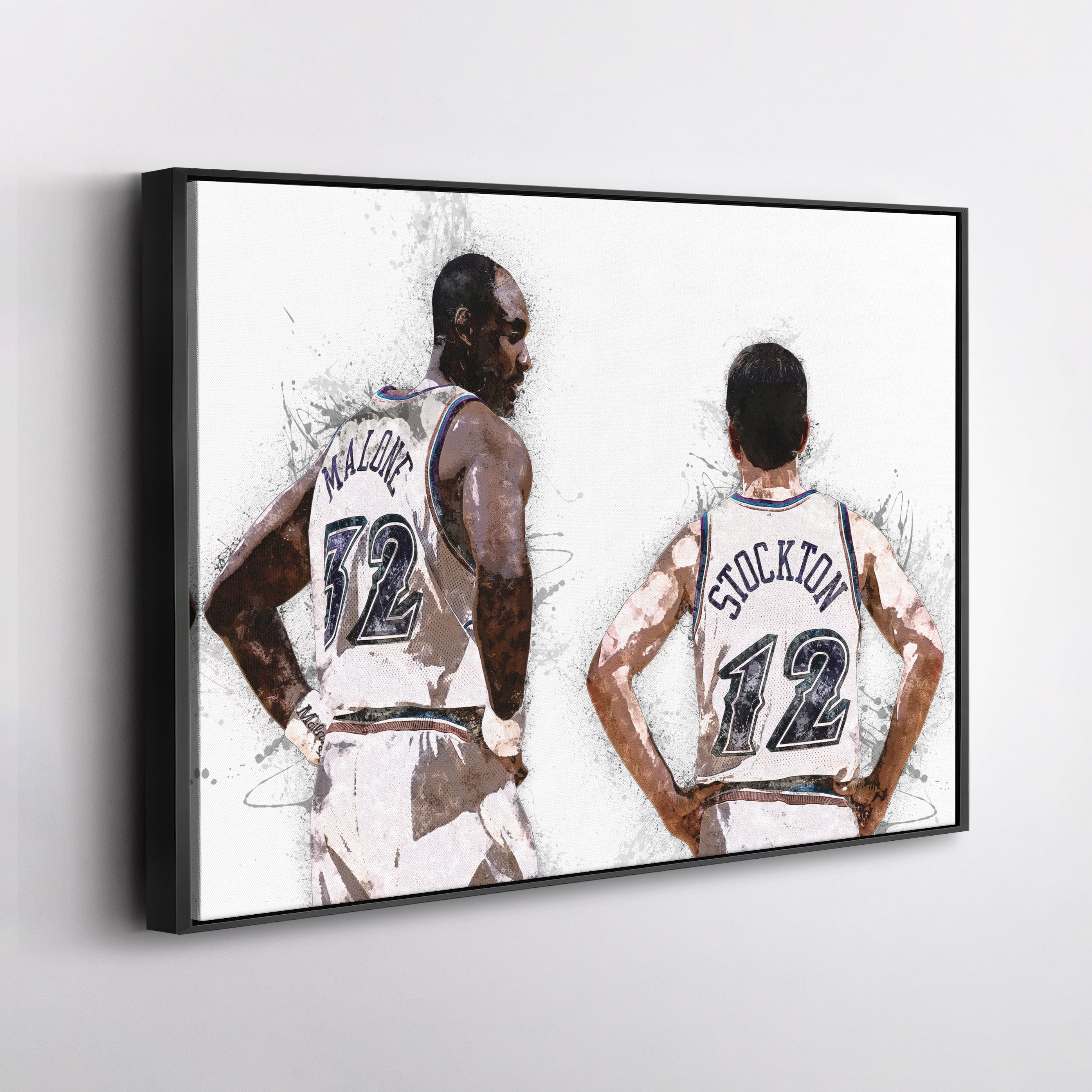John Stockton & Karl Malone Canvas Art – Utah Jazz Wall Decor