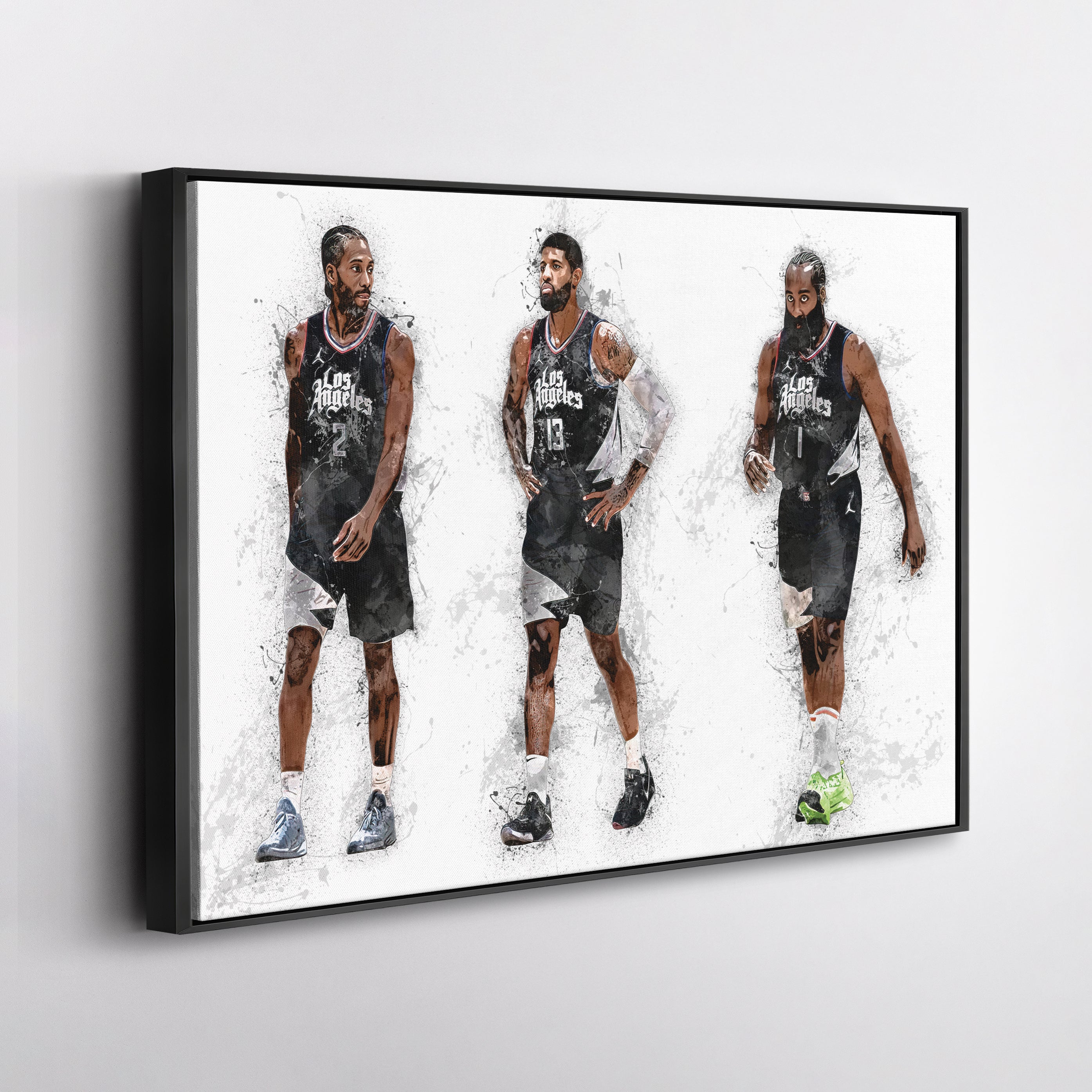 Kawhi Leonard, Paul George & James Harden Canvas Art - LA Clippers Wall Decor