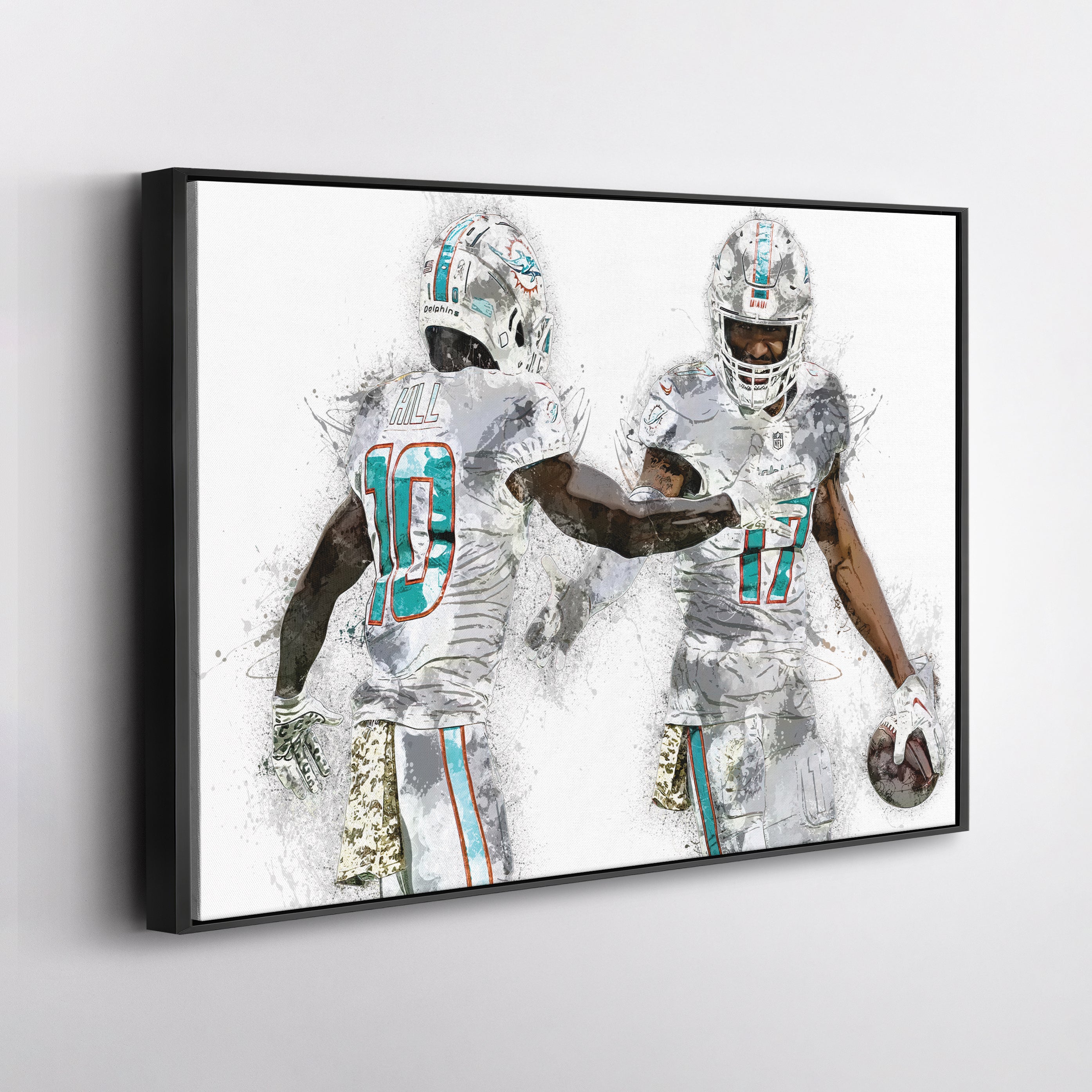 Tyreek Hill & Jaylen Waddle Canvas Art – Miami Dolphins Wall Decor
