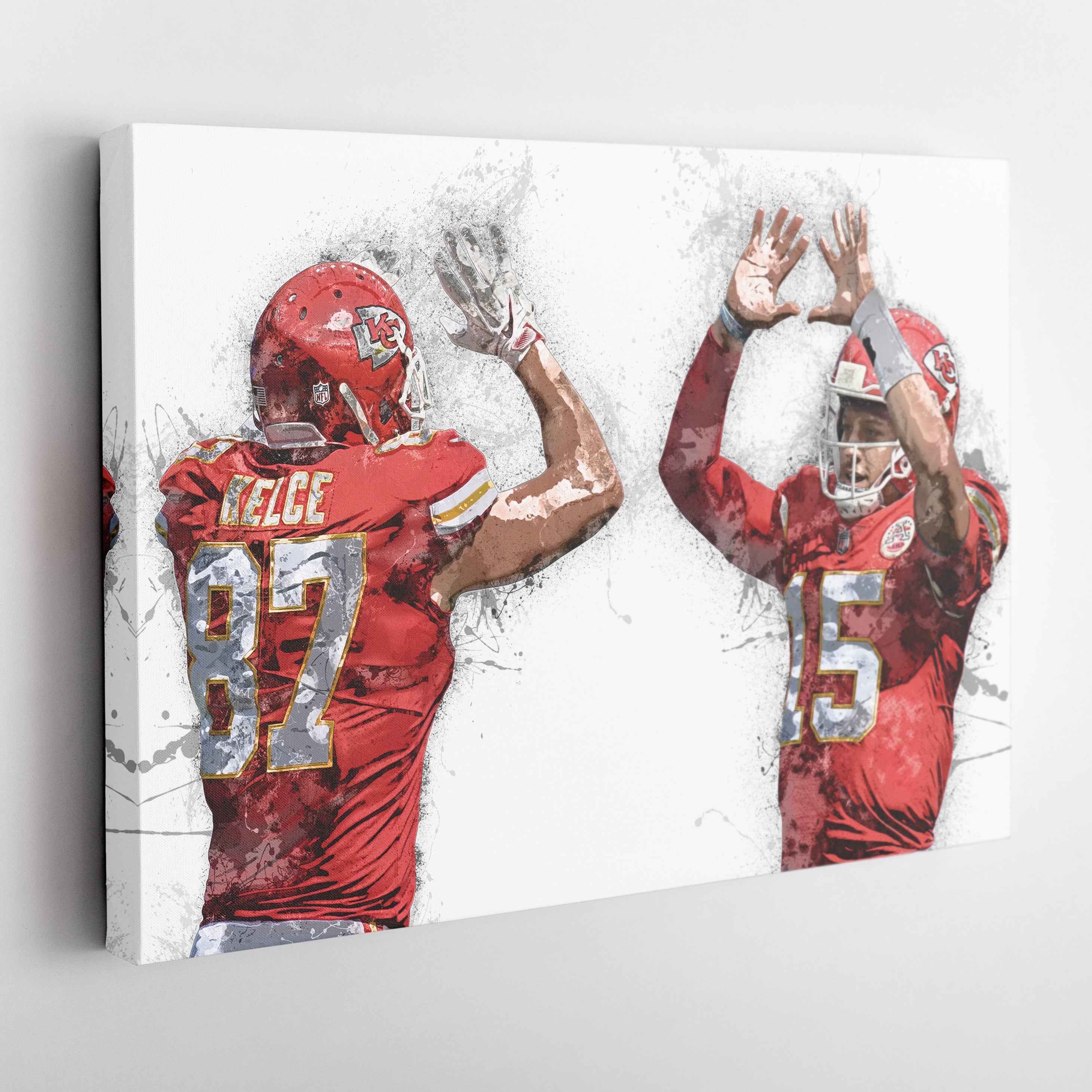 Patrick Mahomes & Travis Kelce Canvas Art – Kansas City Chiefs Wall Decor