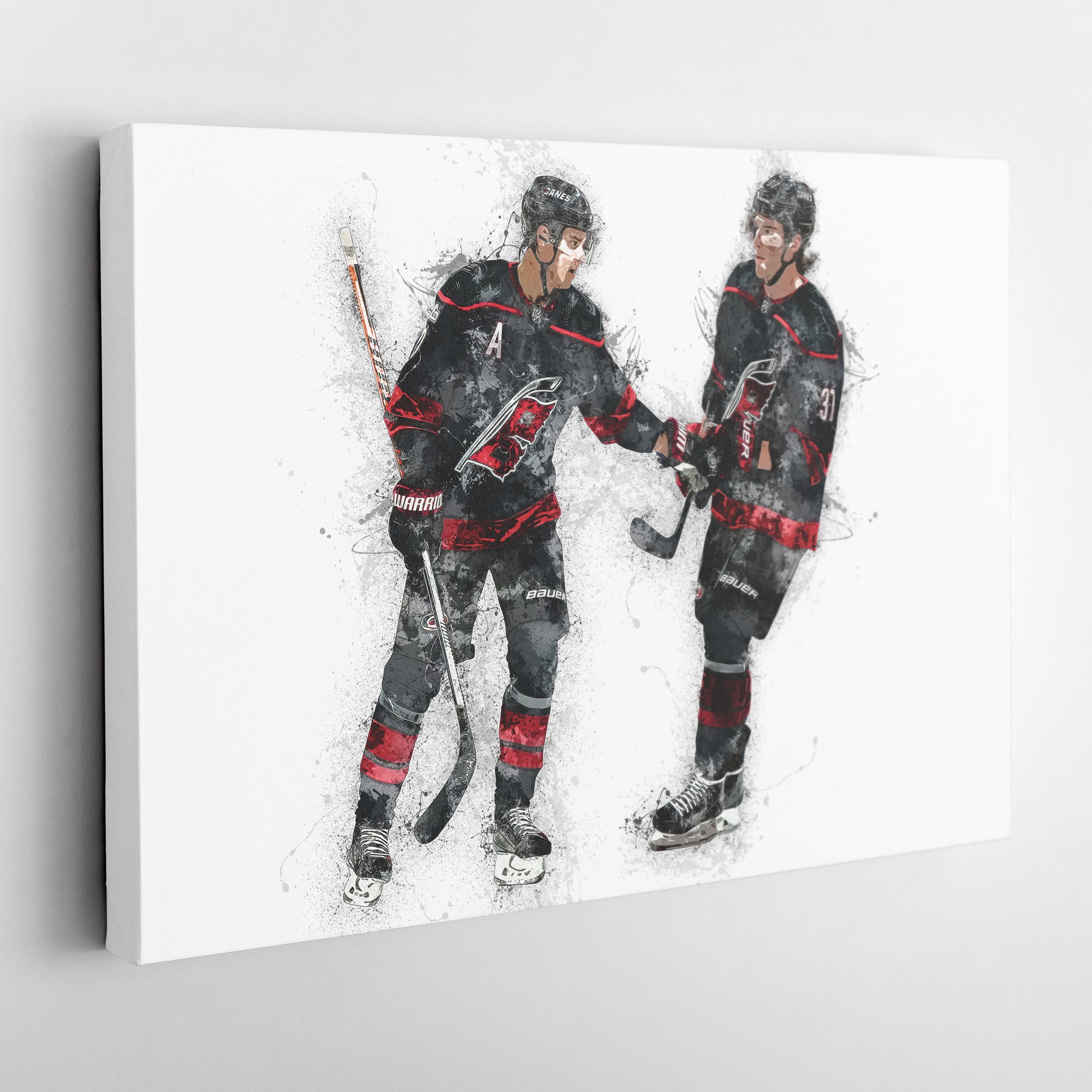 Sebastian Aho & Andrei Svechnikov Canvas Art – Carolina Hurricanes Wall Decor