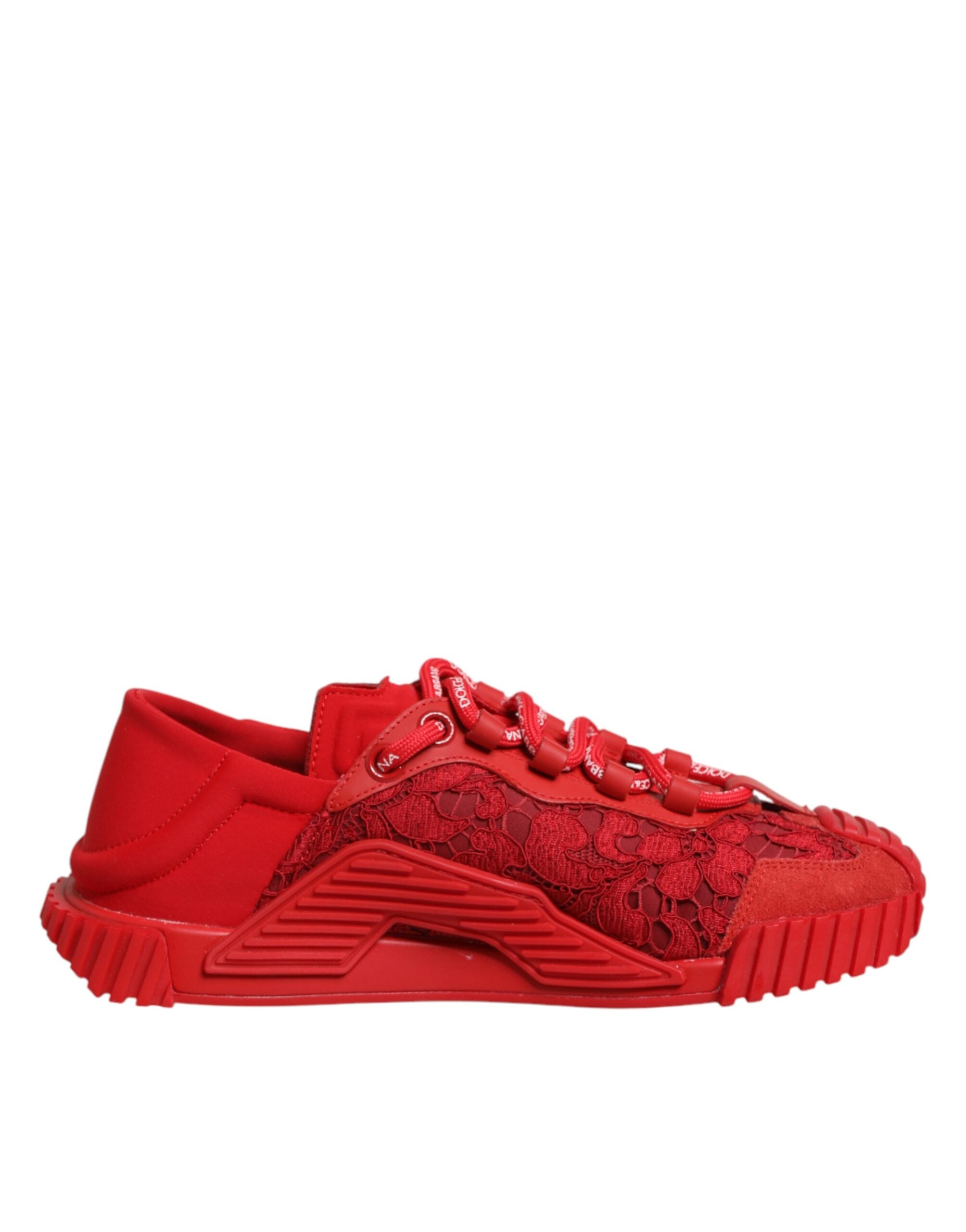 Dolce Gabbana Red Logo Lace Low Top NS1 Sneakers Shoes – House